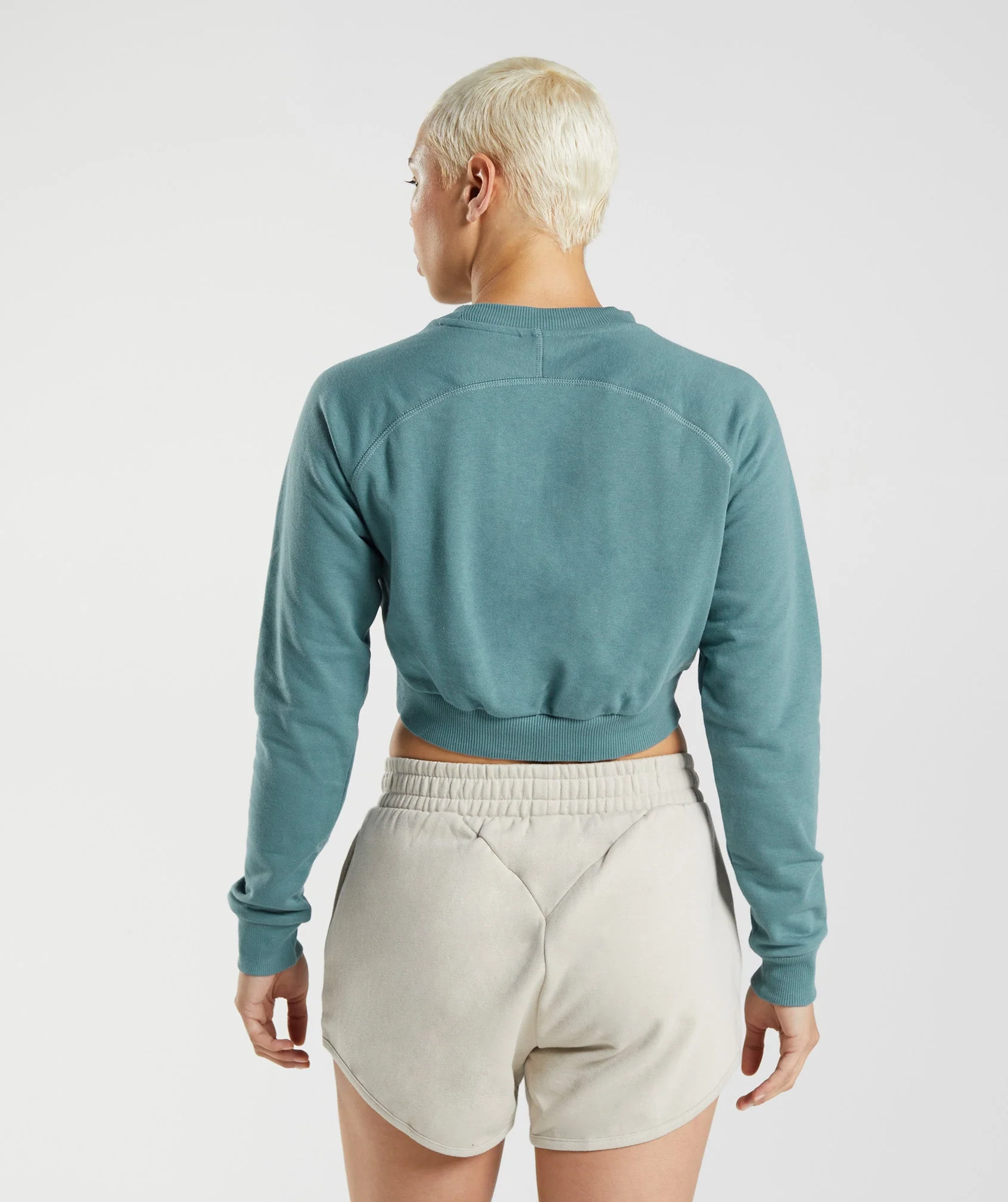 Gymshark Training Crop Sweater - Charred Blue - Image 2