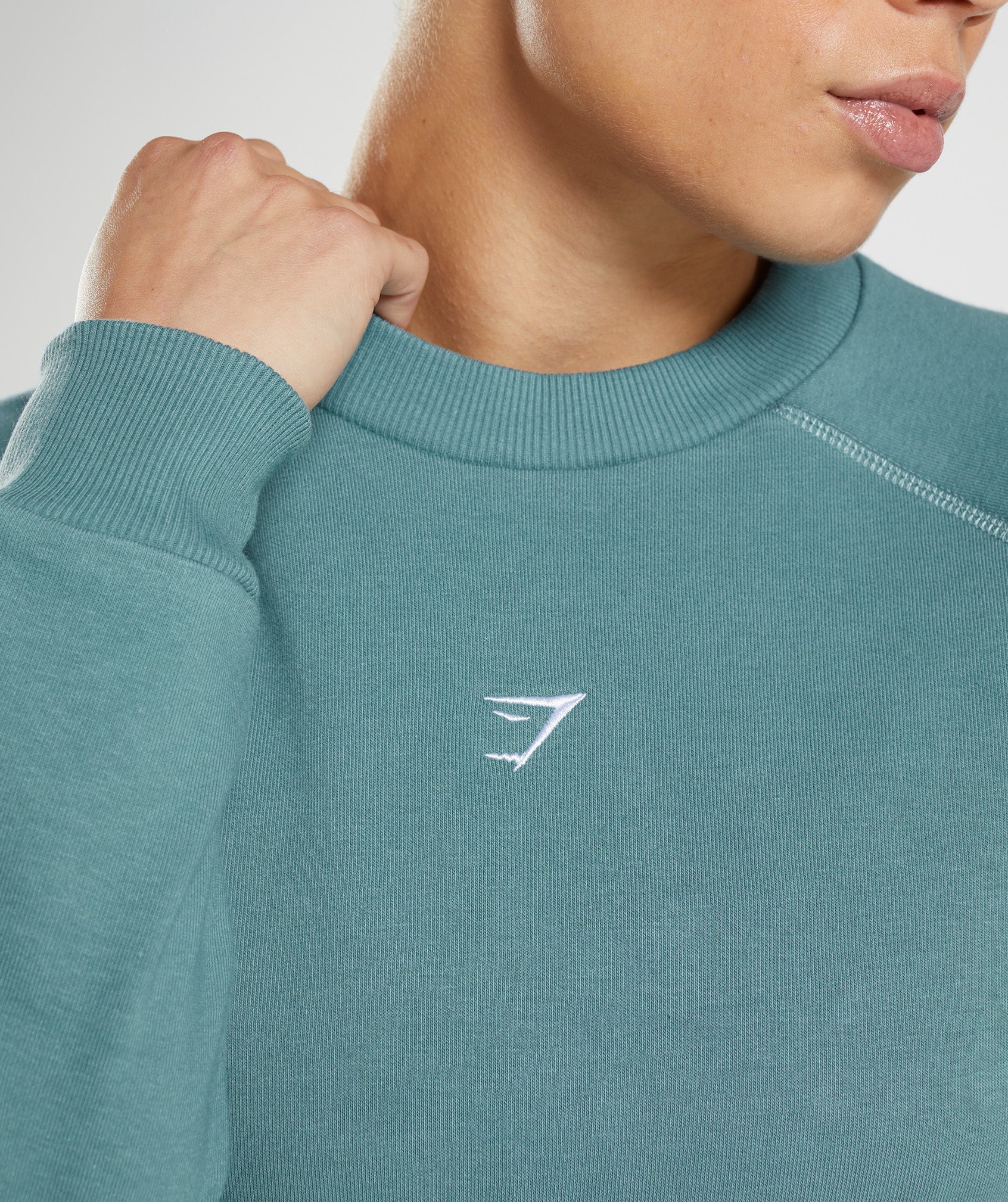 Gymshark Training Crop Sweater - Charred Blue - Image 3