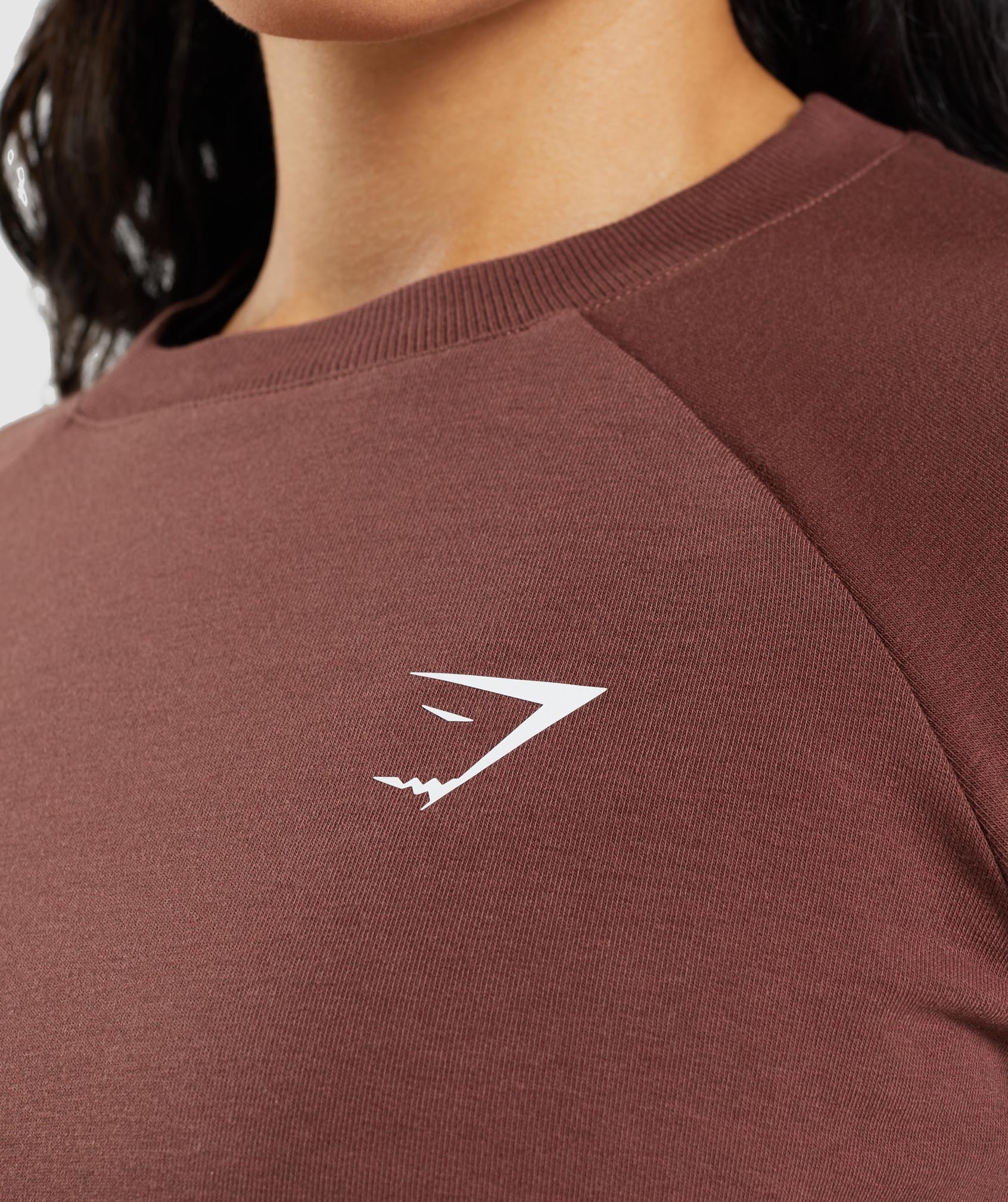 Gymshark Training Cropped Sweater - Cherry Brown - Image 6