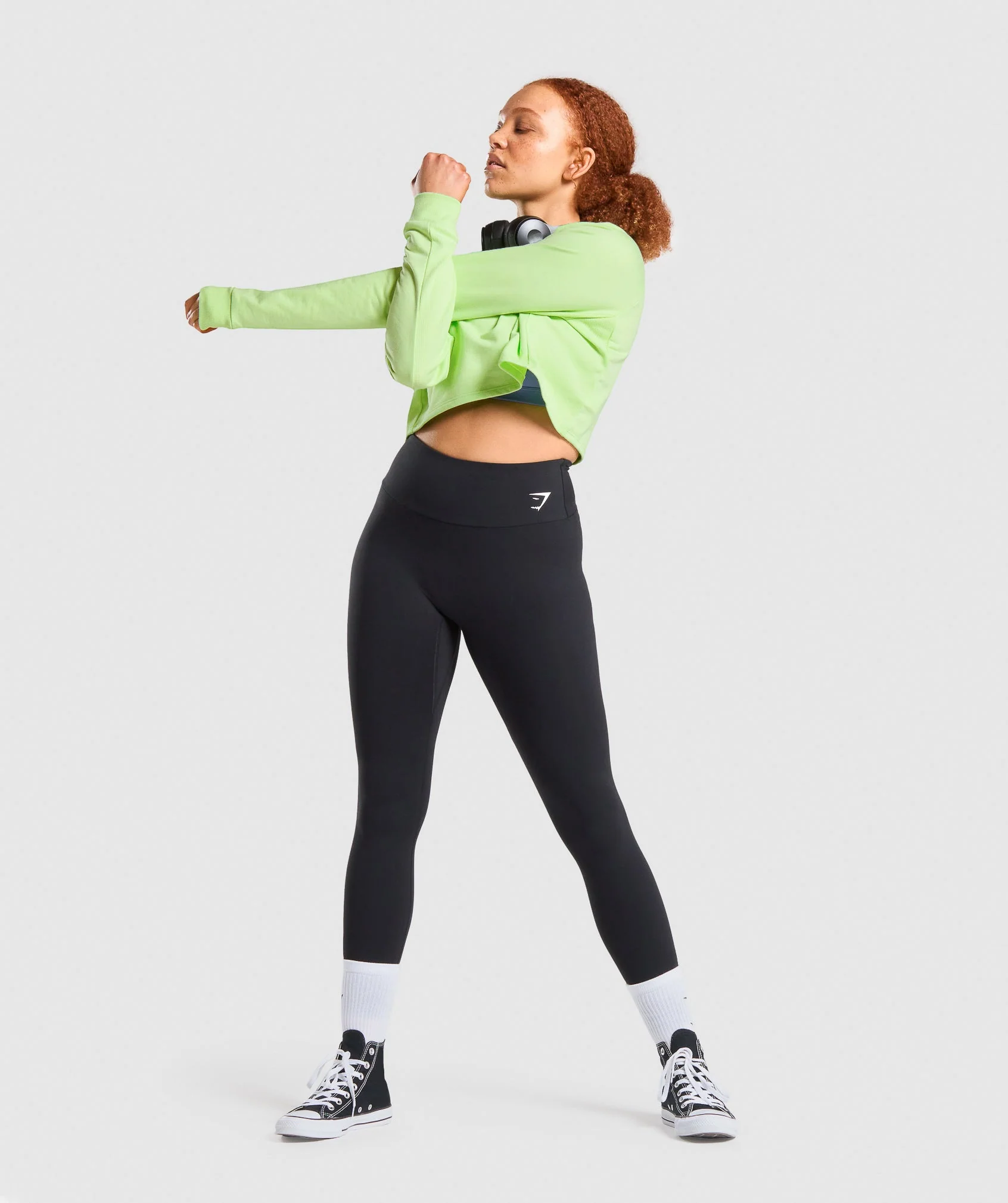 Gymshark Training Cropped Sweater - Green - Image 4