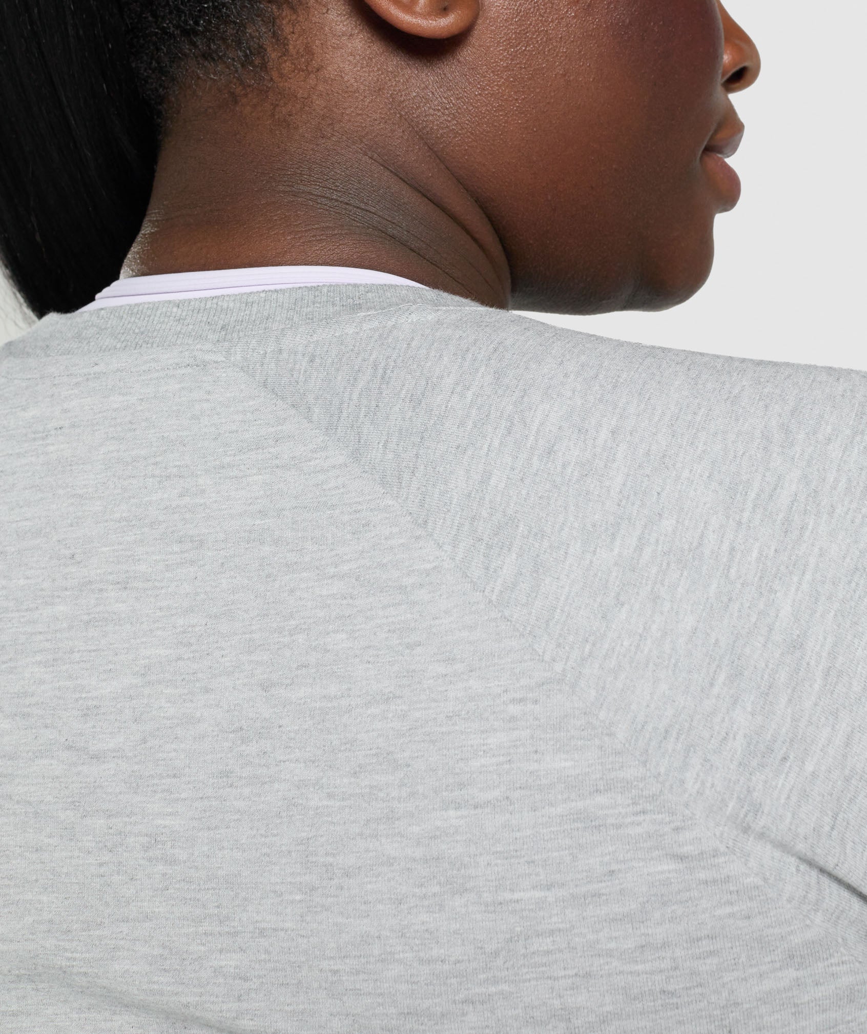 Gymshark Training Cropped Sweater - Light Grey Marl - Image 5
