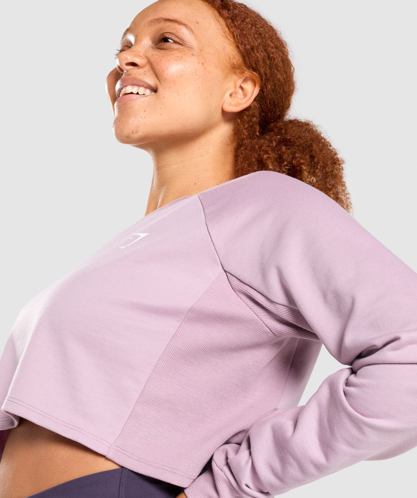 Gymshark Training Cropped Sweater - Light Purple - Image 5