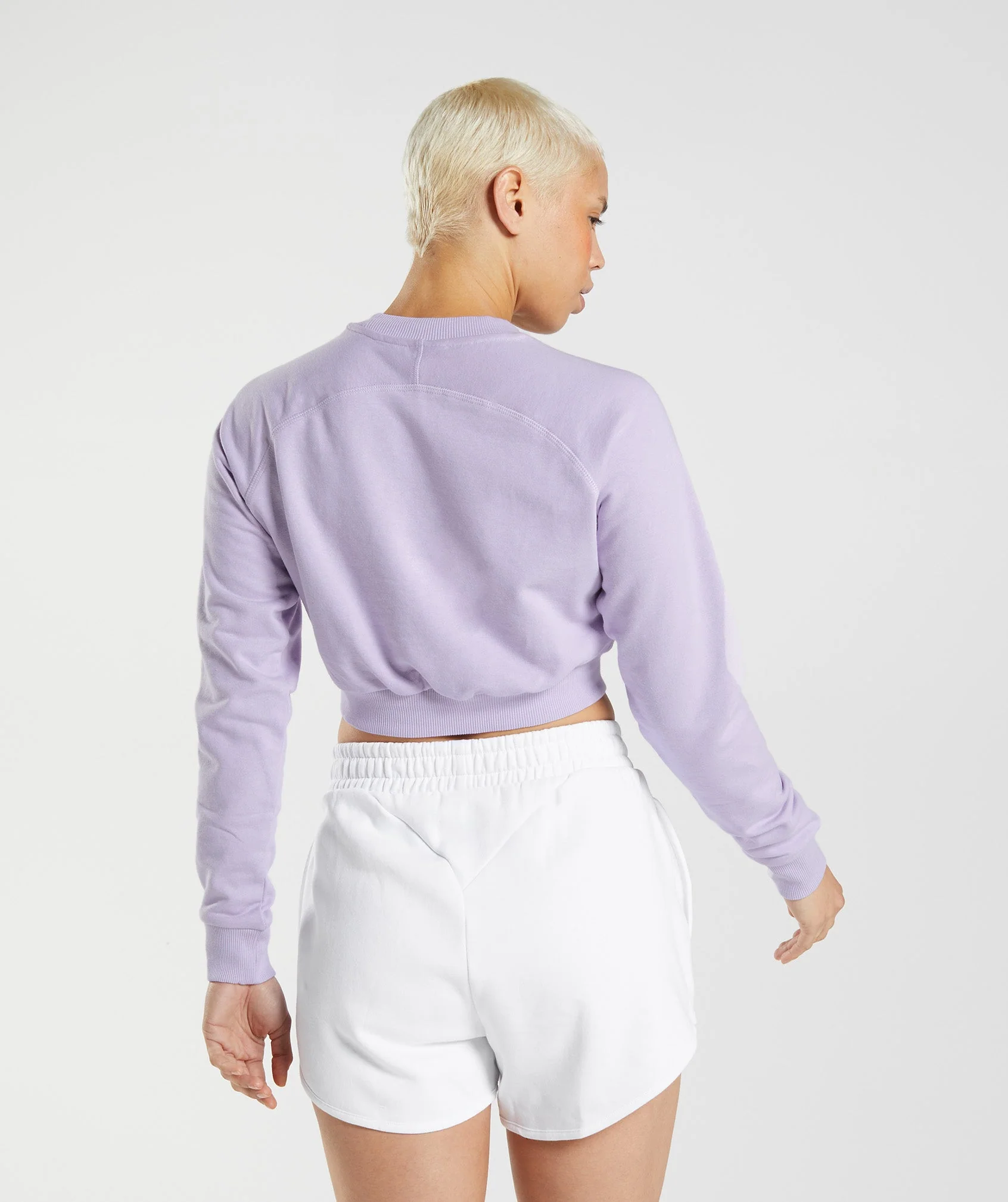 Gymshark Training Crop Sweater - Soft Lilac - Image 2