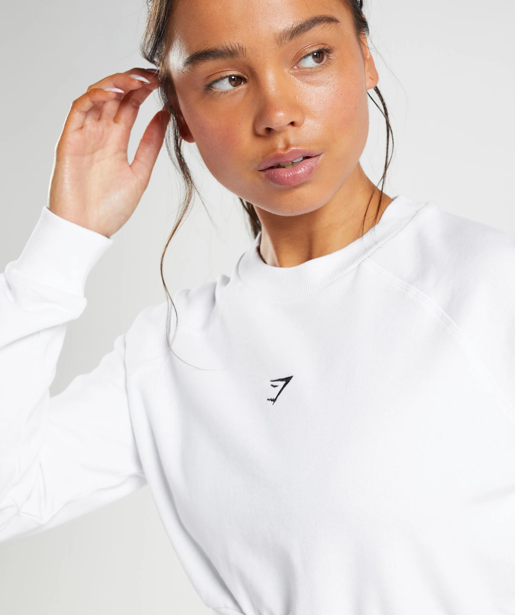 Gymshark Training Crop Sweater - White - Image 3