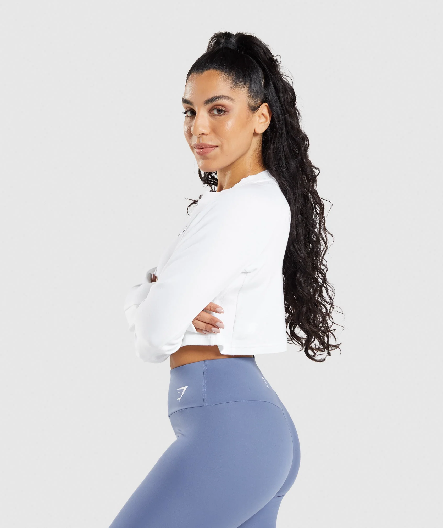 Gymshark Training Cropped Sweater - White - Image 3