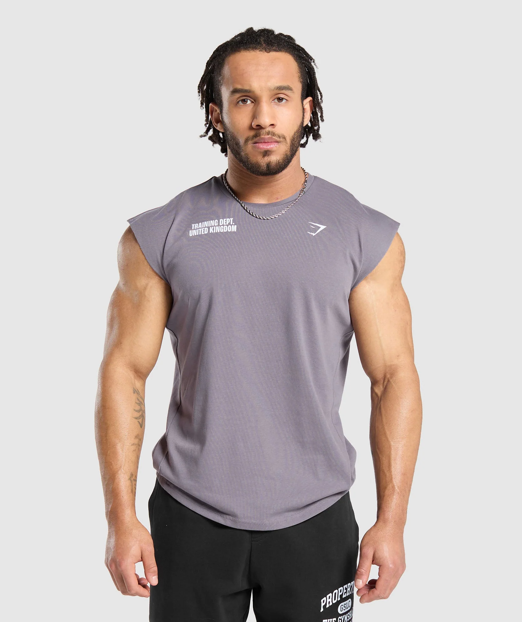 Gymshark Training Dept. UK Cut Off Tank - Fog Purple - Image 2