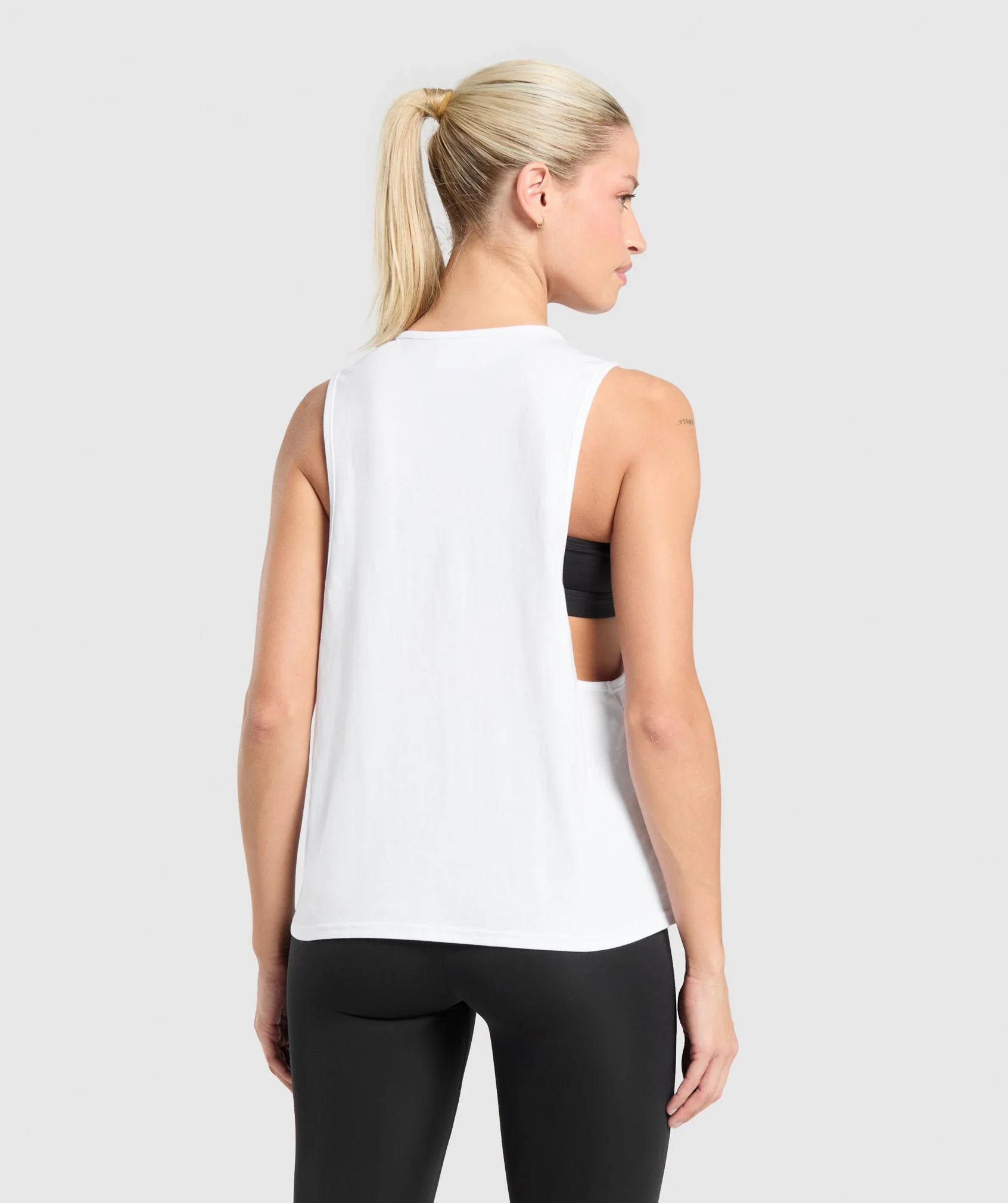 Gymshark Training Drop Arm Tank - White - Image 2