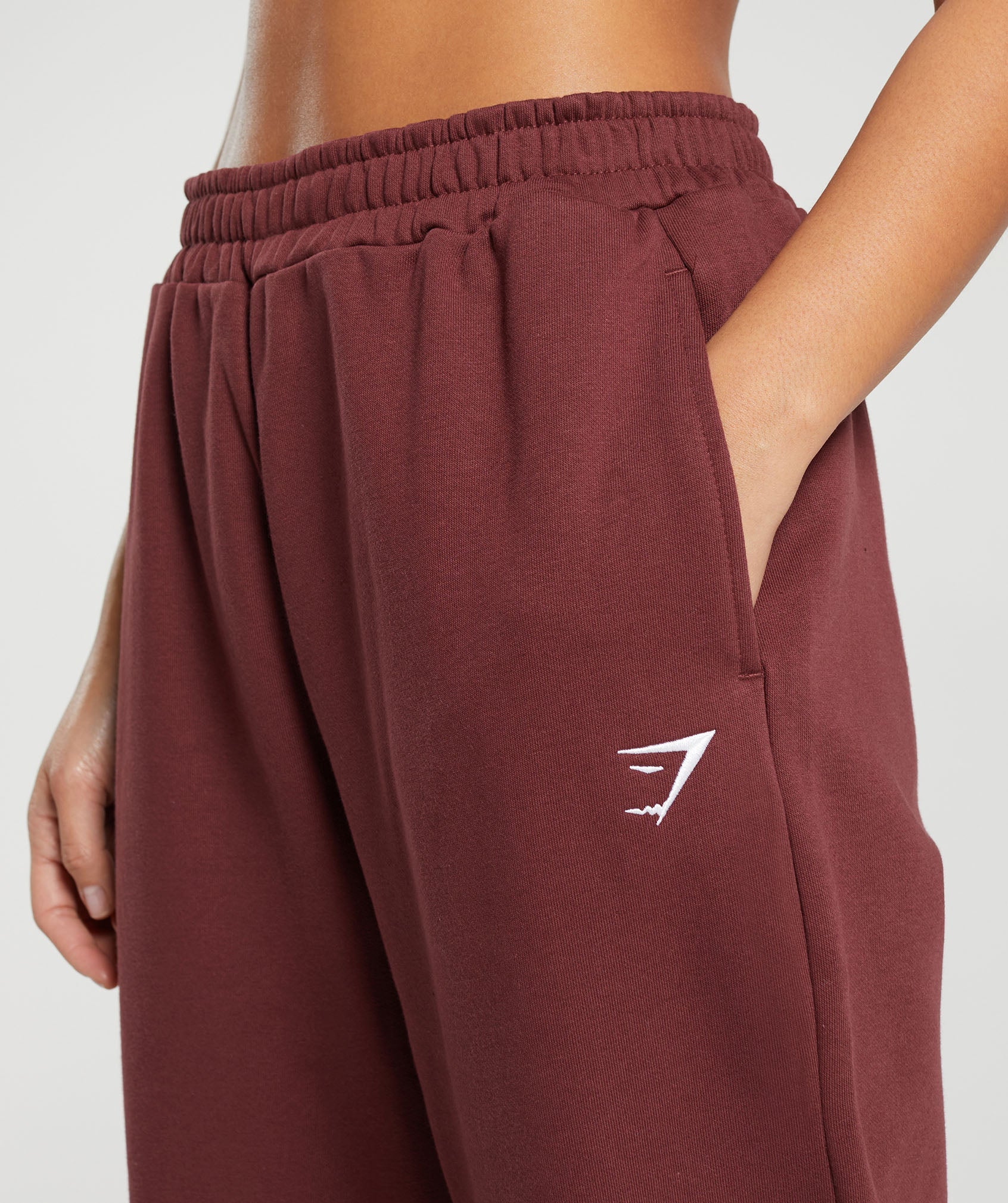 Gymshark Training Regular Fleece Joggers - Burgundy Brown - Image 5