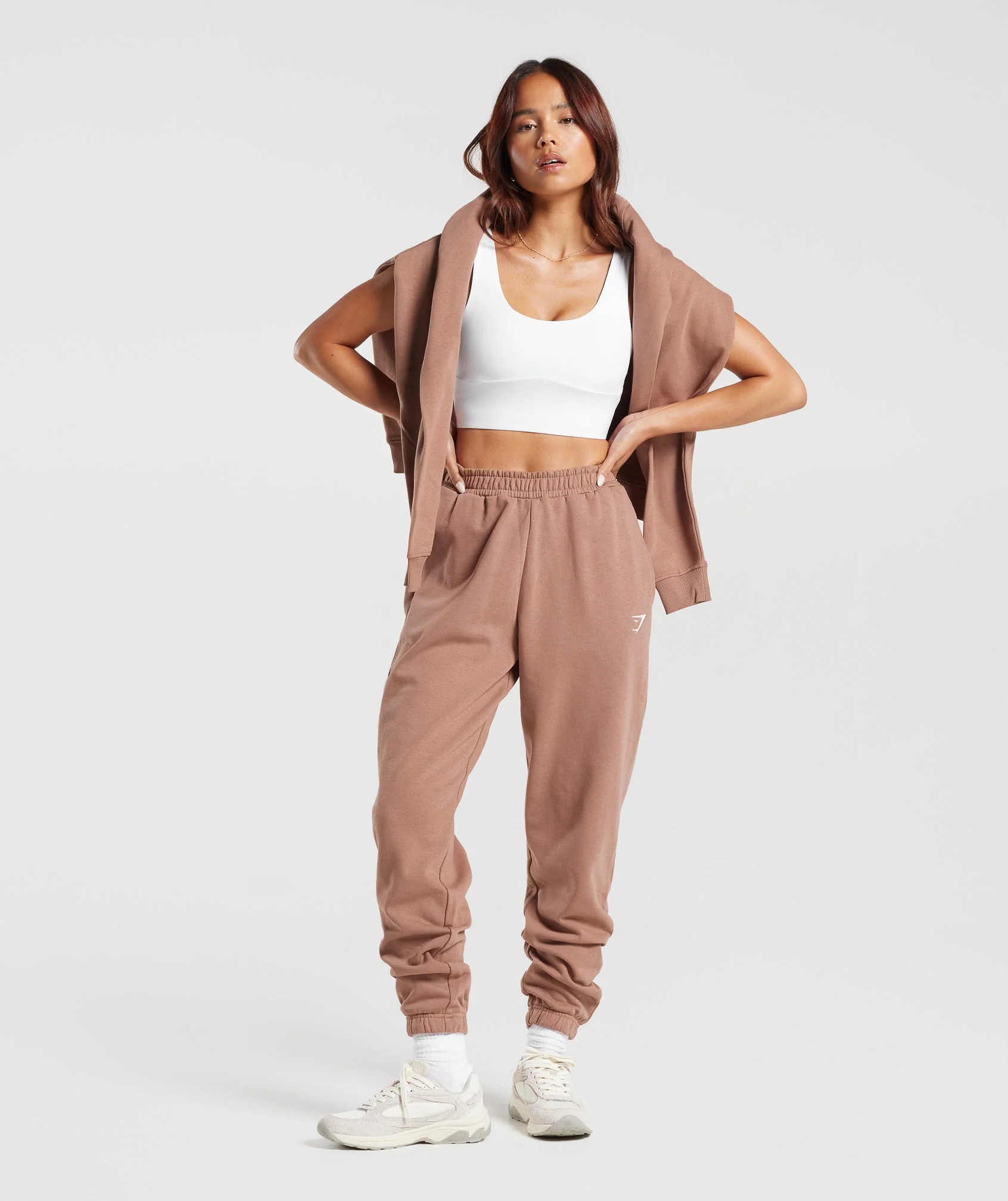 Gymshark Training Regular Fleece Joggers - Taupe Brown - Image 4