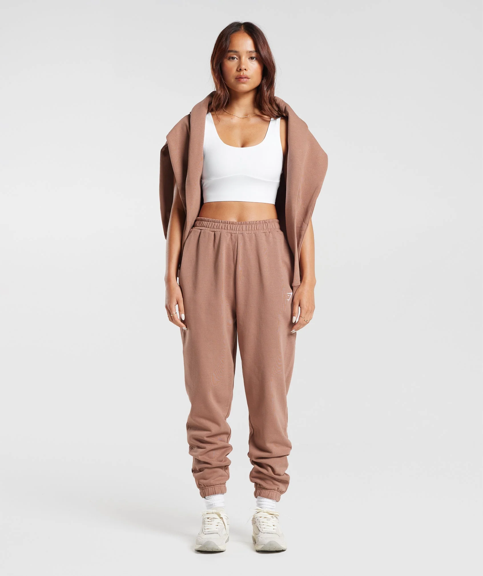 Gymshark Training Regular Fleece Joggers - Taupe Brown - Image 5