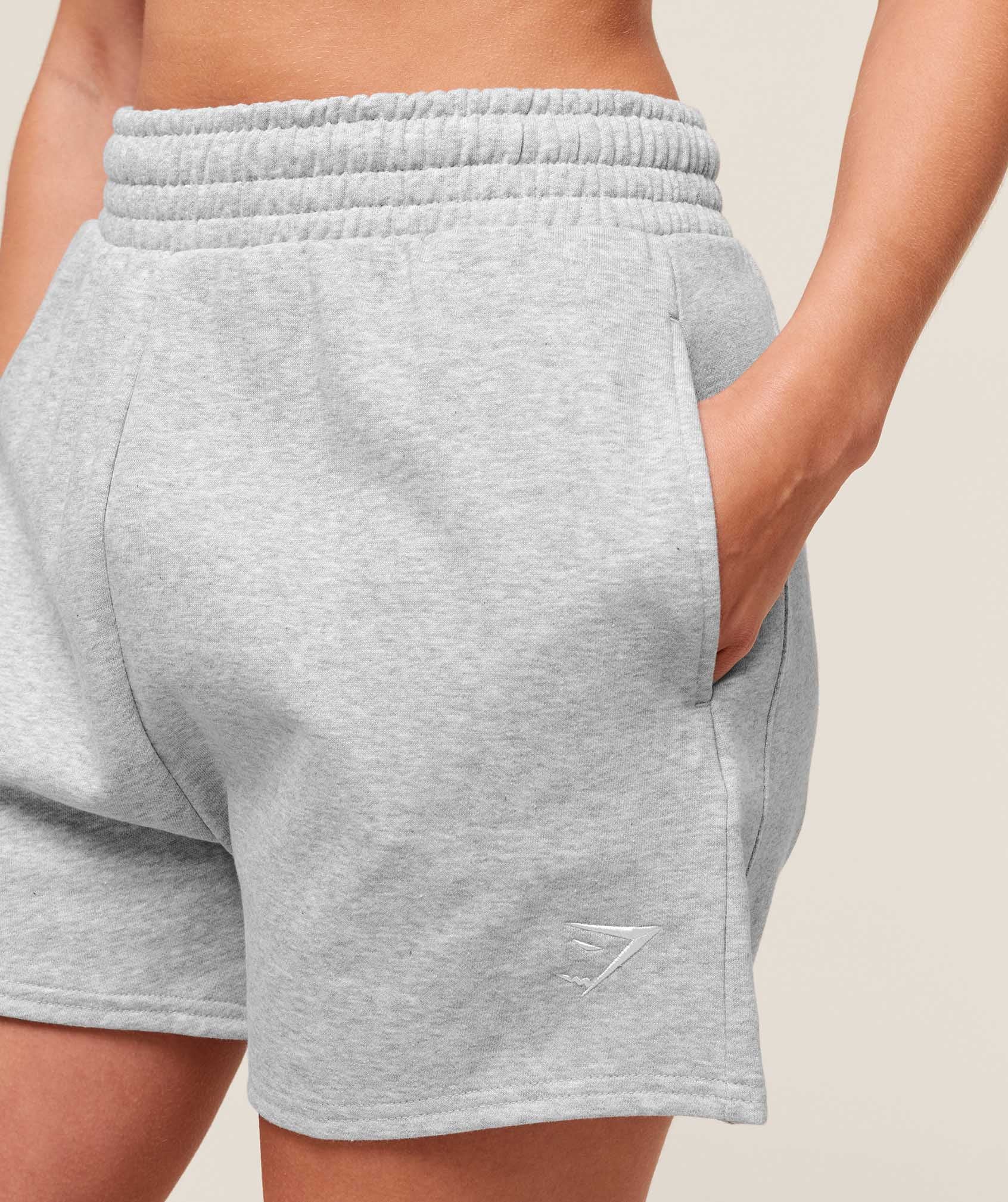 Gymshark Training Fleece Shorts - Light Grey Core Marl - Image 5