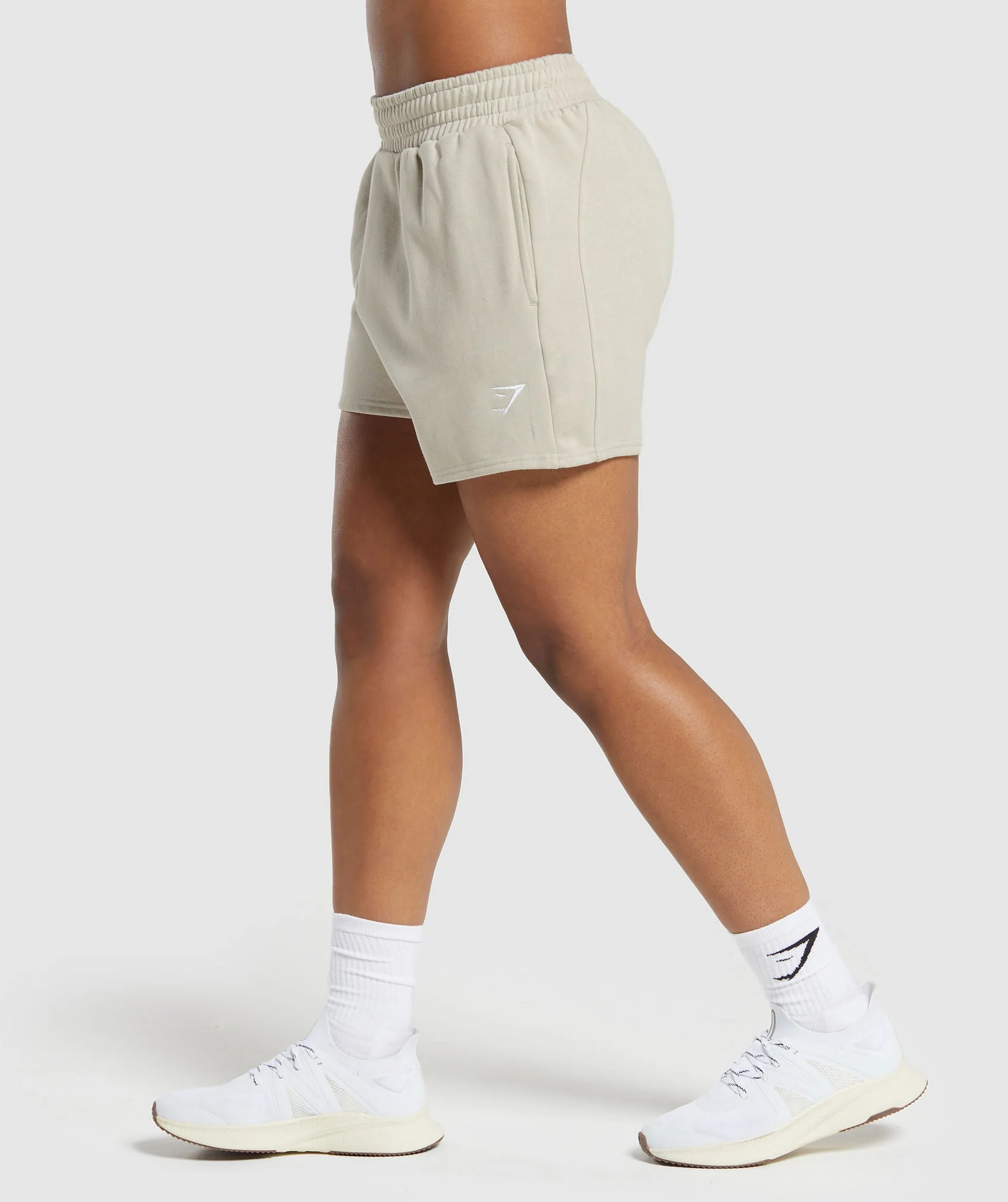 Gymshark Training Fleece Shorts - Pebble Grey - Image 3