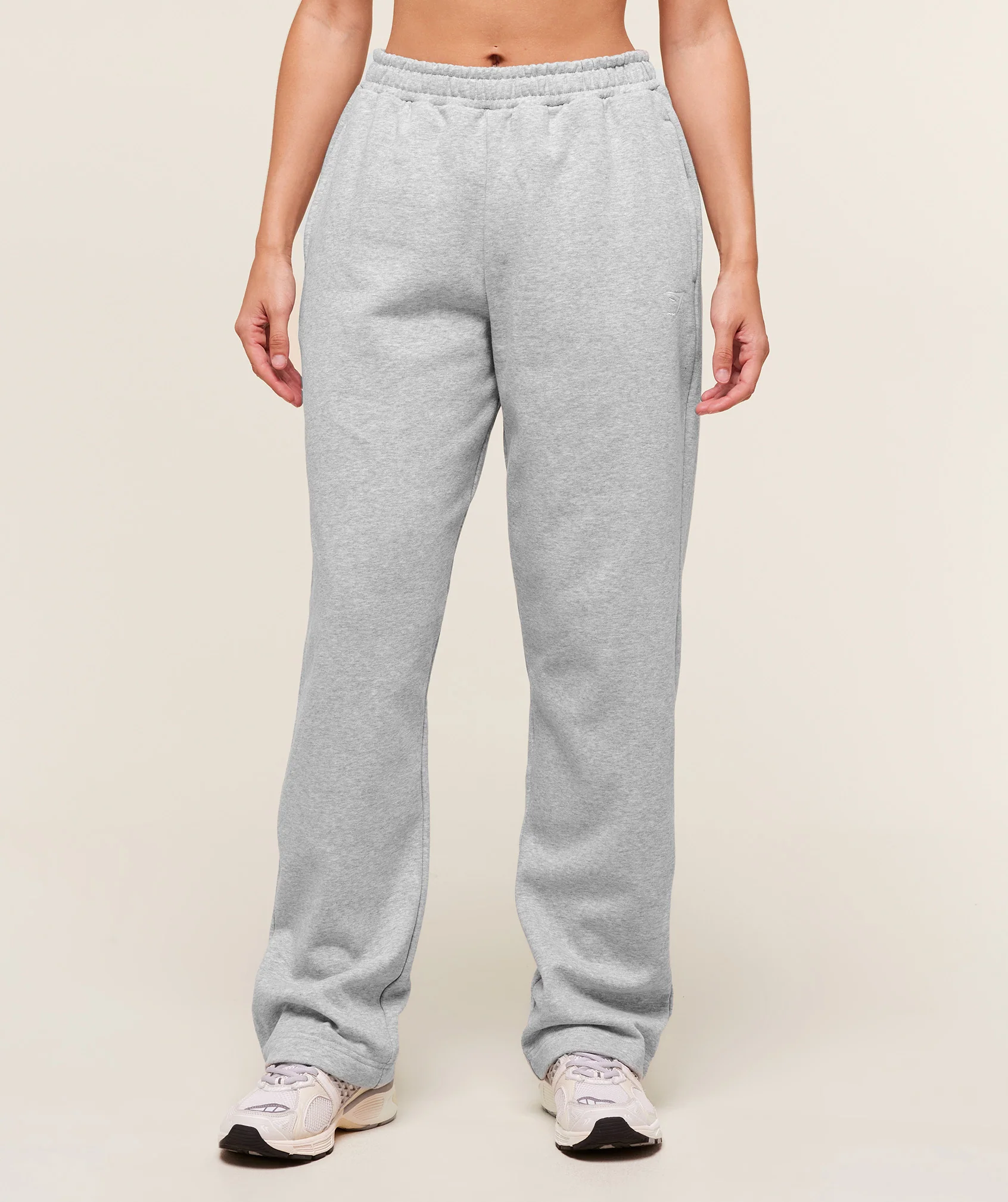 Gymshark Training Fleece Straight Leg Regular Joggers - Light Grey Core Marl - Image 2