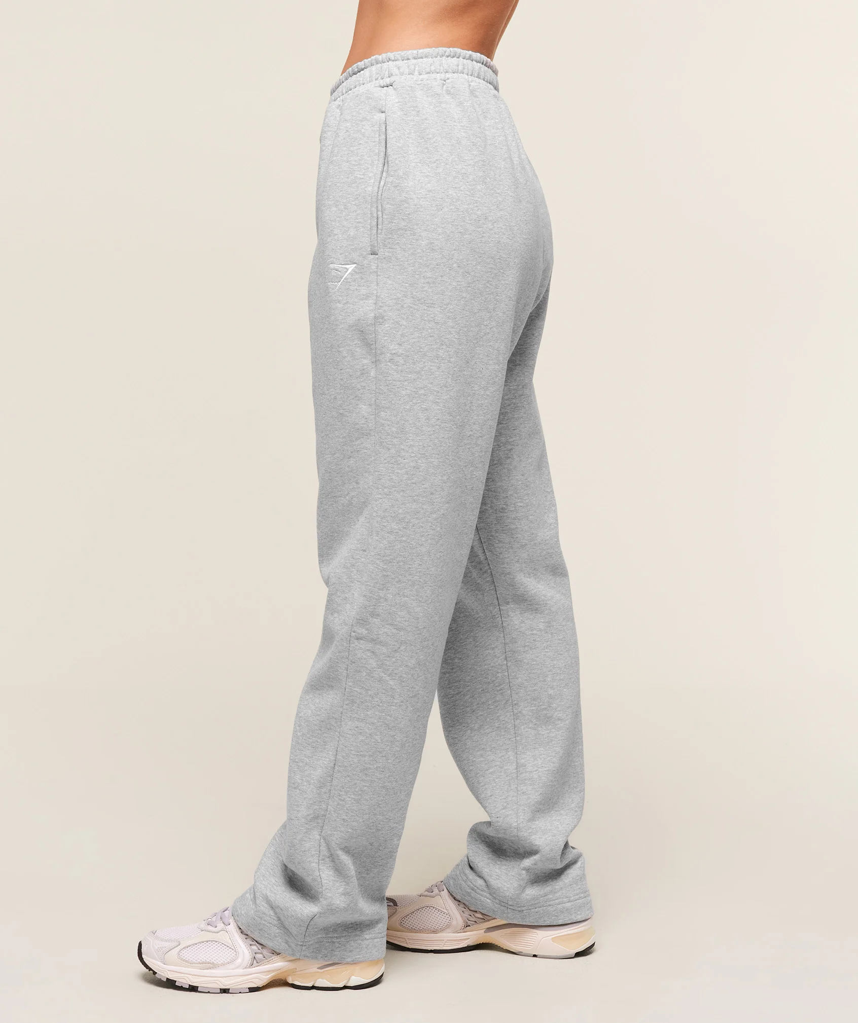Gymshark Training Fleece Straight Leg Regular Joggers - Light Grey Core Marl - Image 4