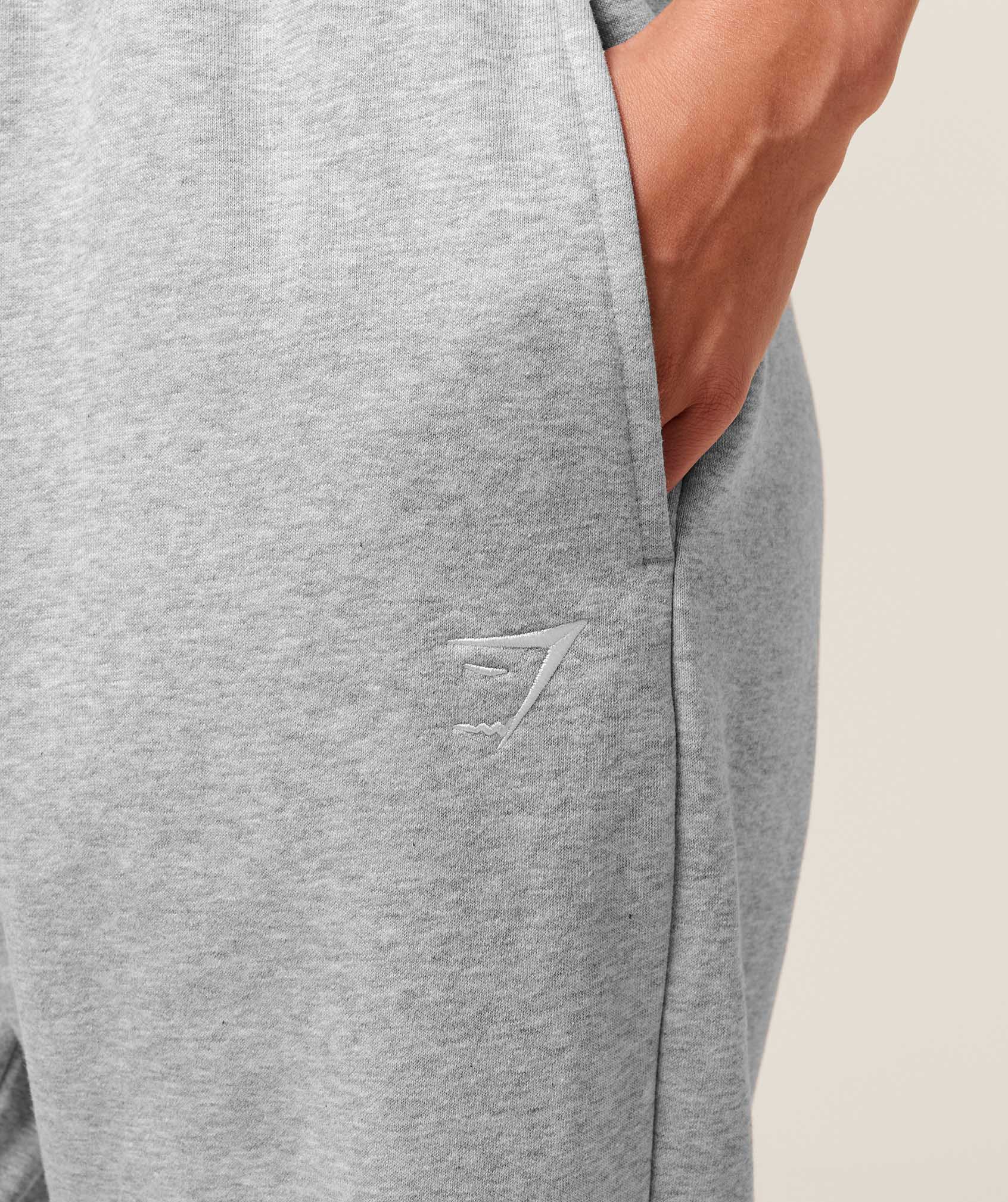 Gymshark Training Fleece Straight Leg Regular Joggers - Light Grey Core Marl - Image 5