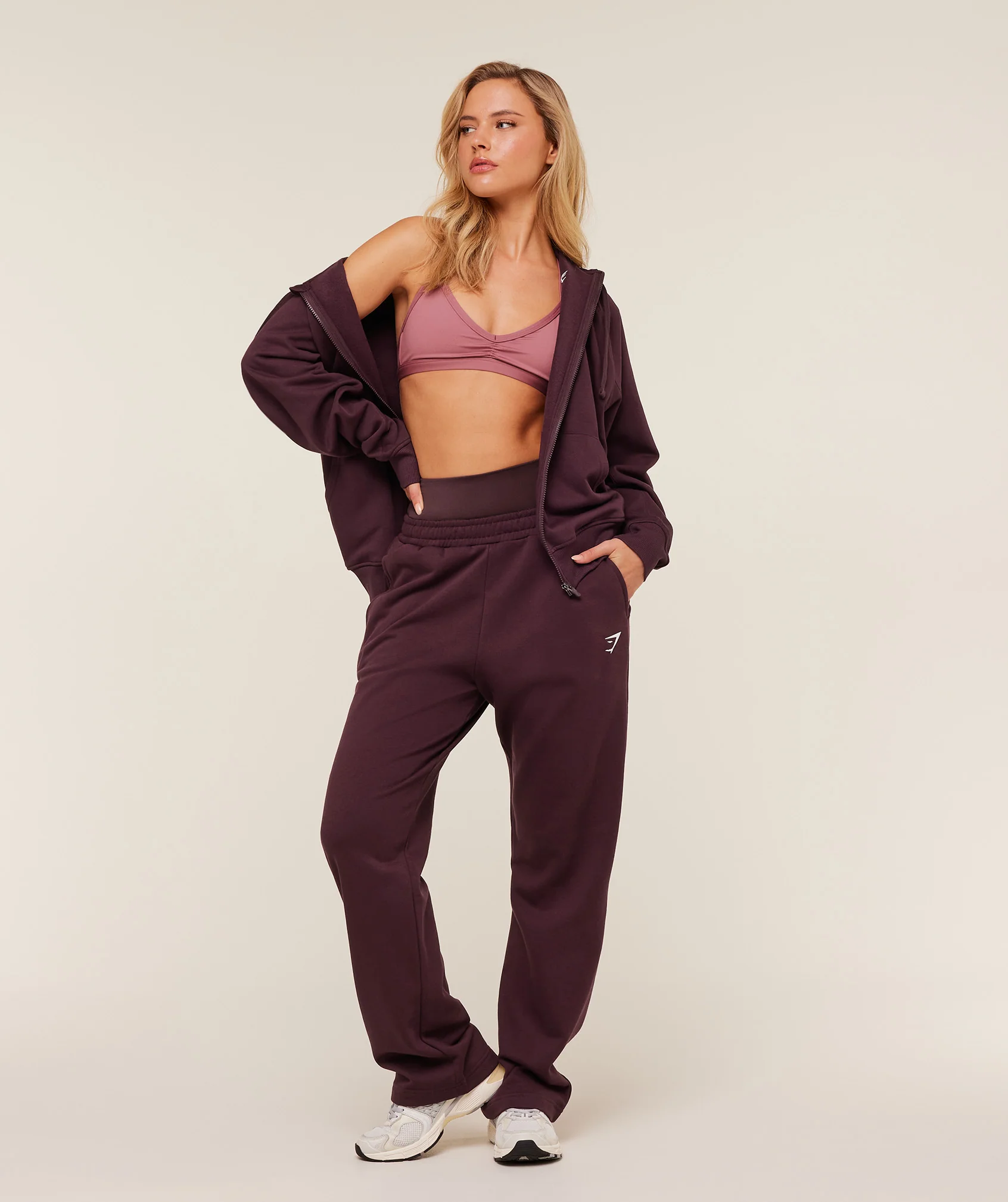 Gymshark Training Fleece Straight Leg Regular Joggers - GS Cherry Purple