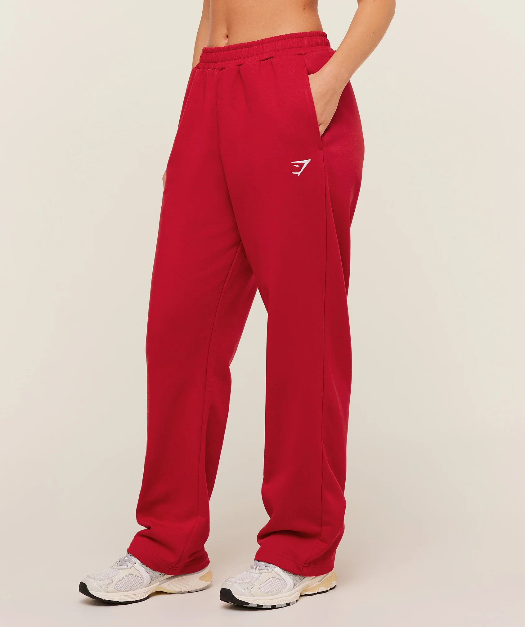 Gymshark Training Fleece Straight Leg Regular Joggers - Carmine Red - Image 4