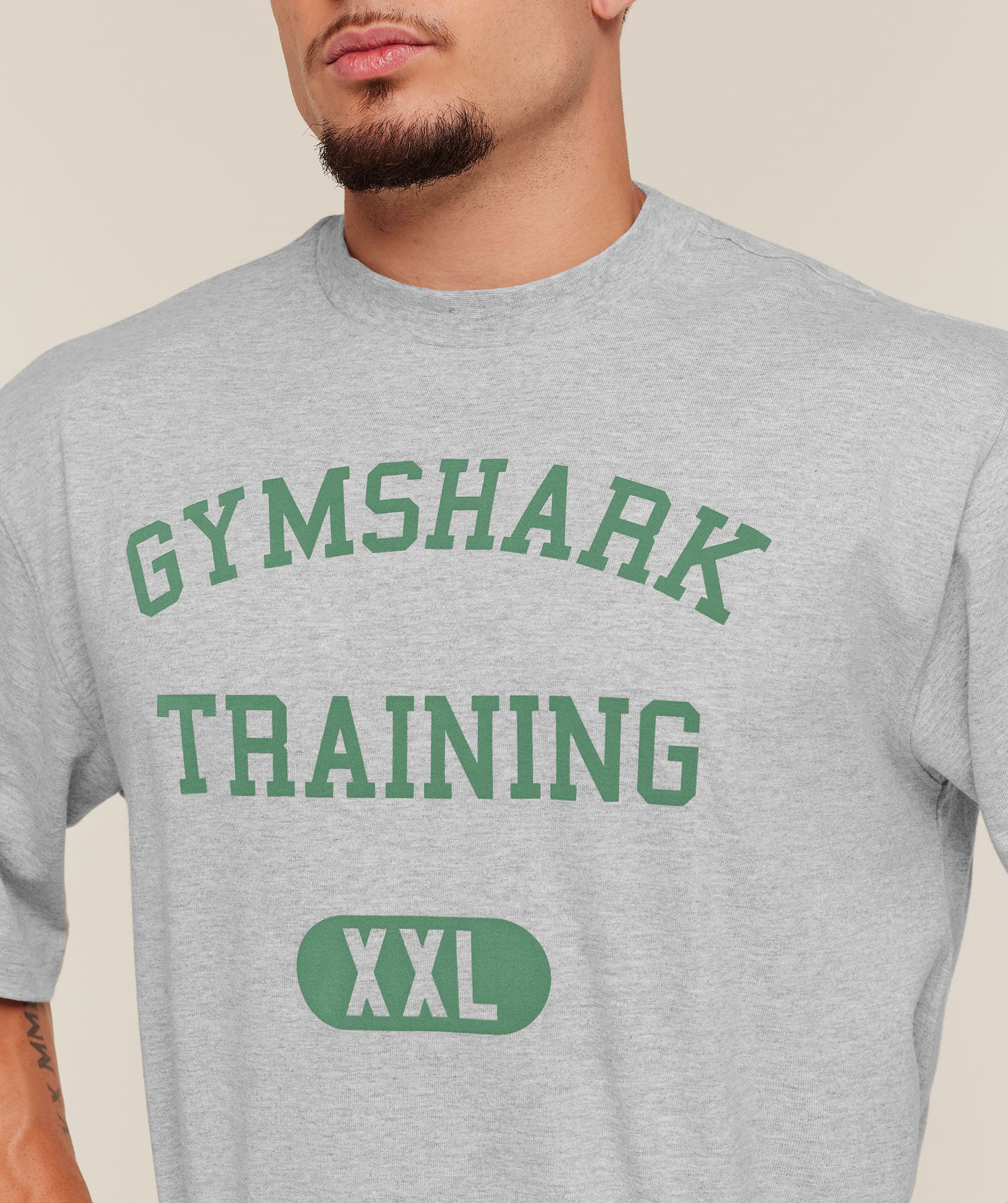 Gymshark Training Graphic T-Shirt - Light Grey Core Marl - Image 5