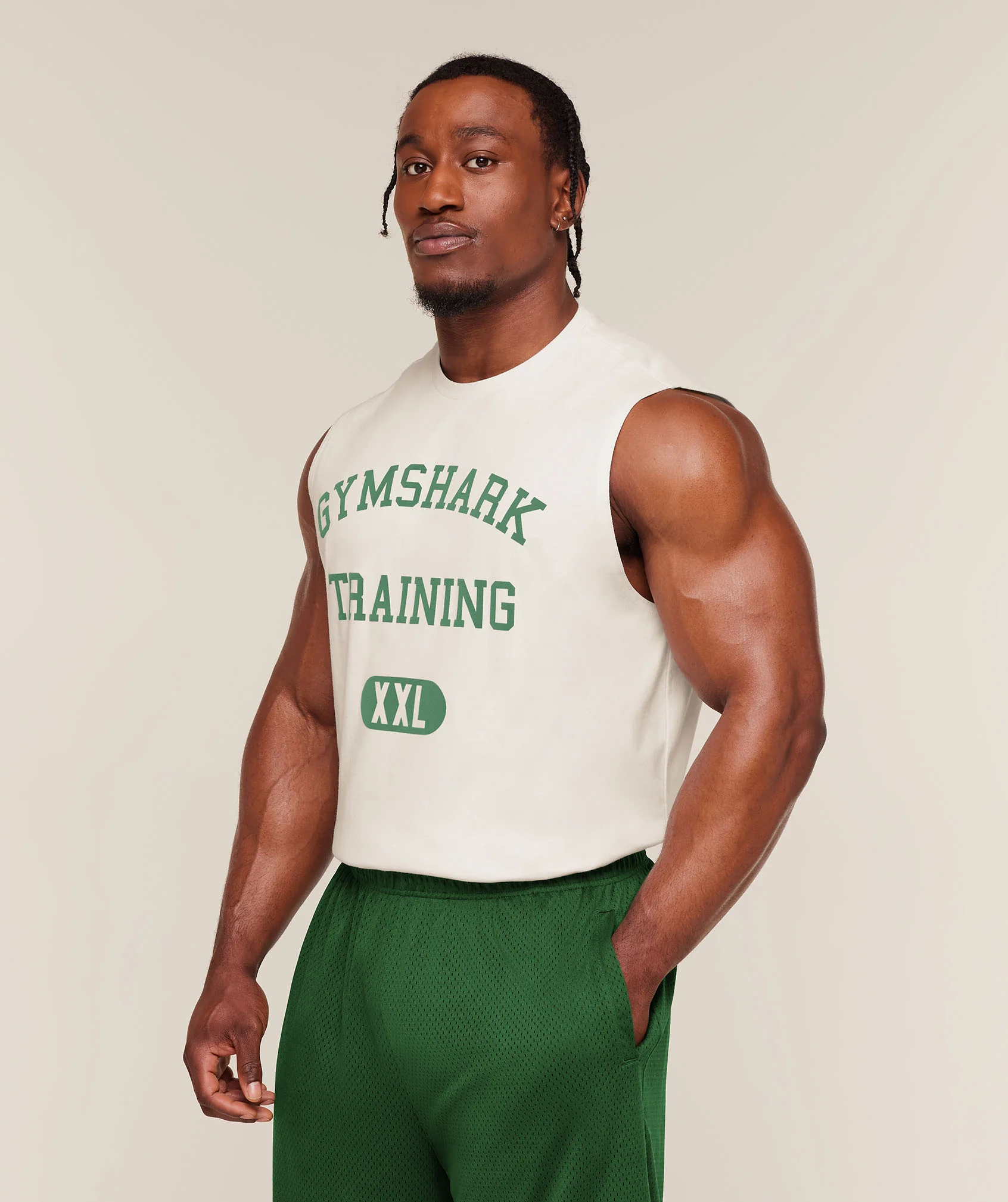 Gymshark Training Graphic Tank - Soft White - Image 2