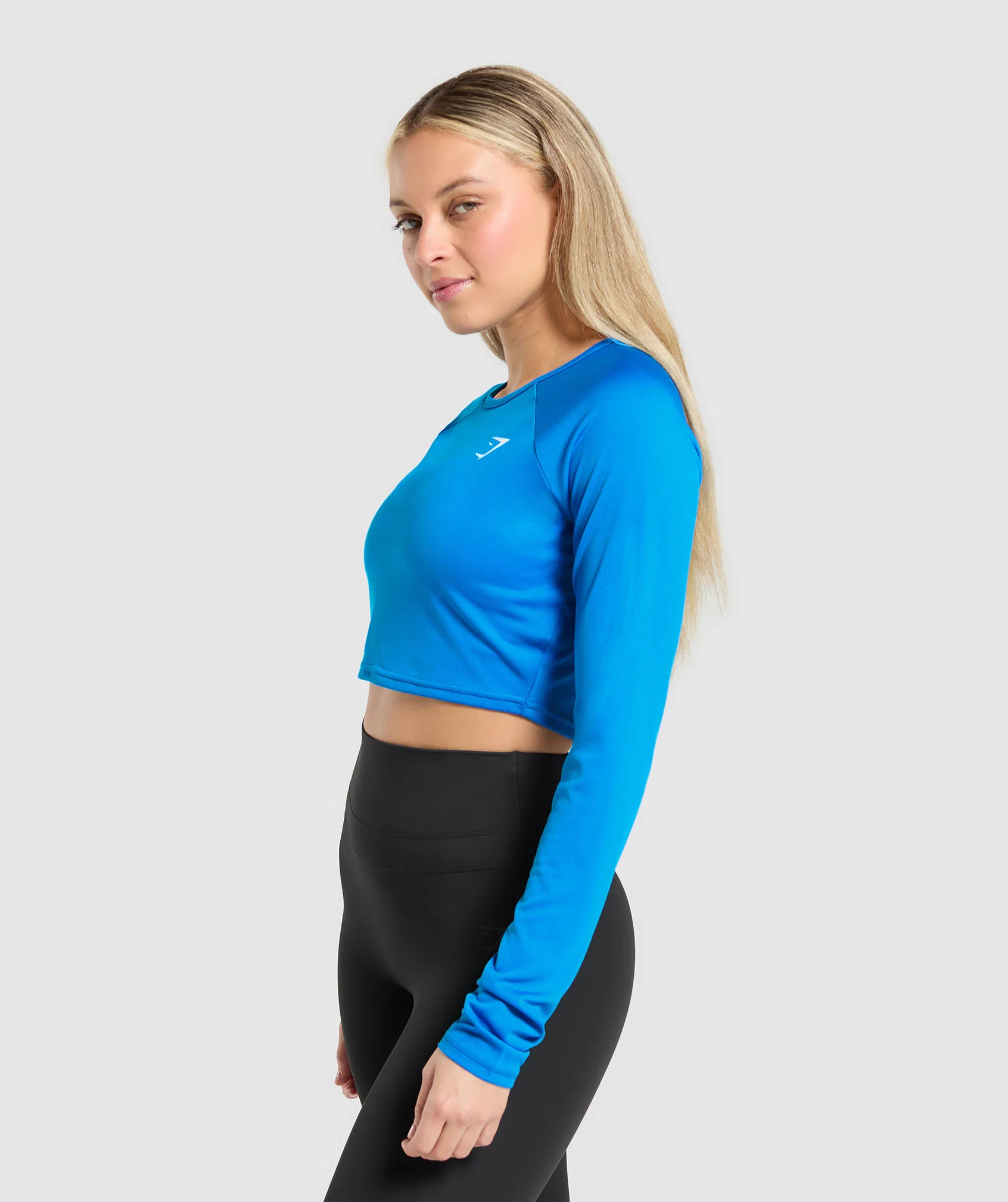 Gymshark Training Long Sleeve Crop Top - Barbell Blue - Image 2