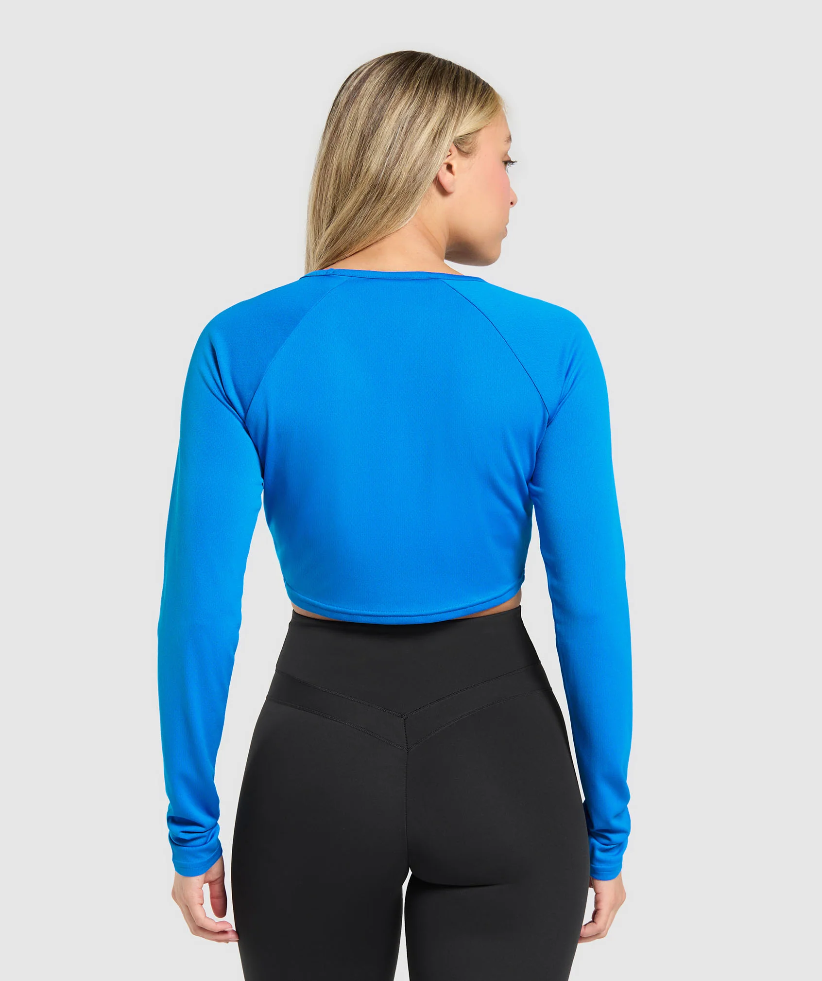 Gymshark Training Long Sleeve Crop Top - Barbell Blue - Image 3