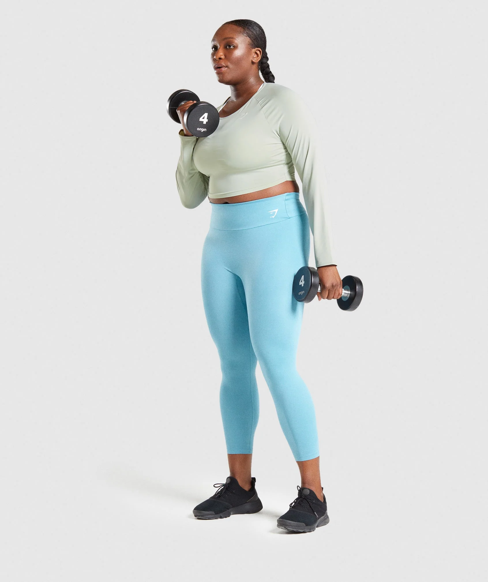 Gymshark Training Long Sleeve Crop Top - Light Green - Image 4