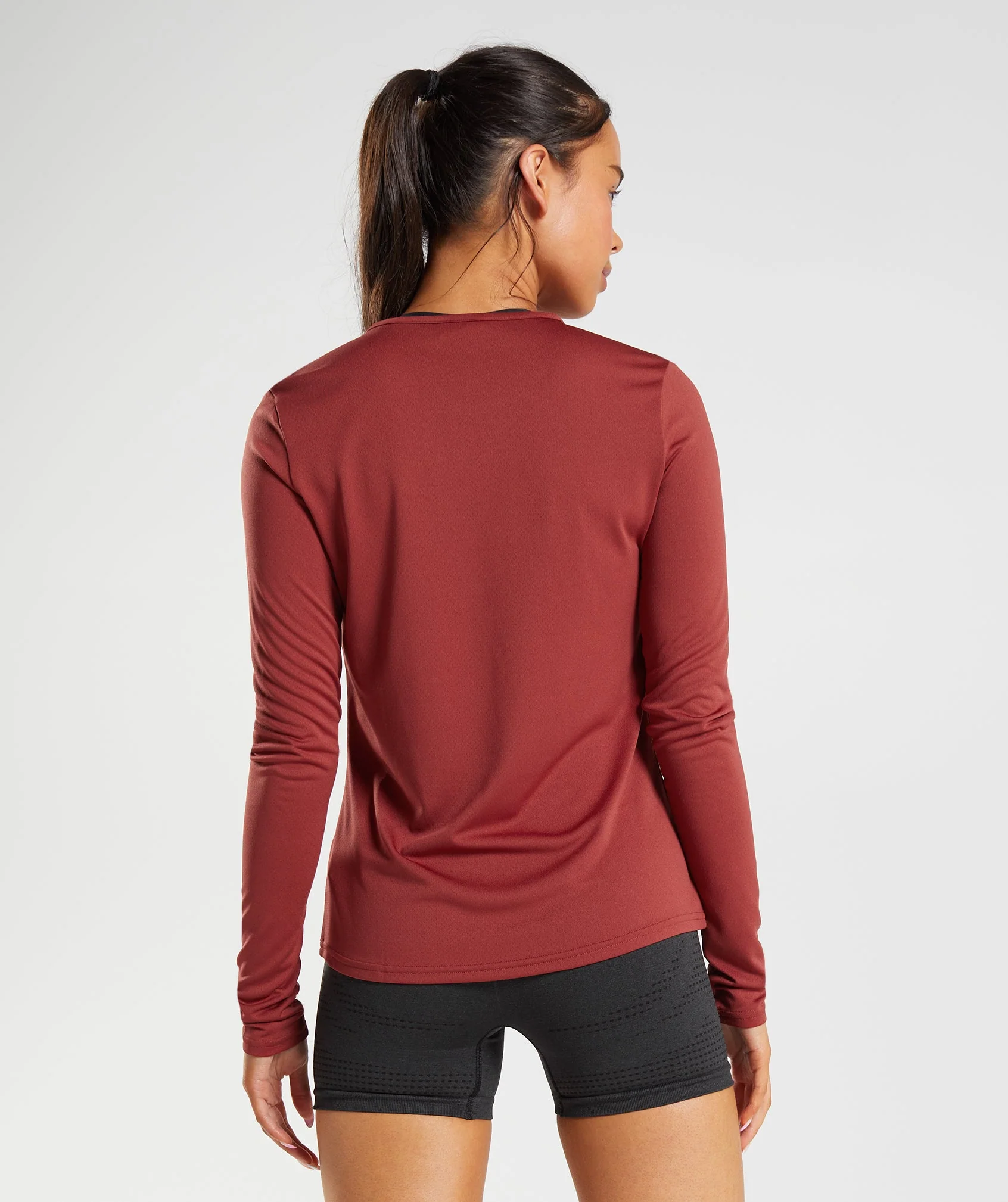 Gymshark Training Long Sleeve Top - Rosewood Red - Image 2