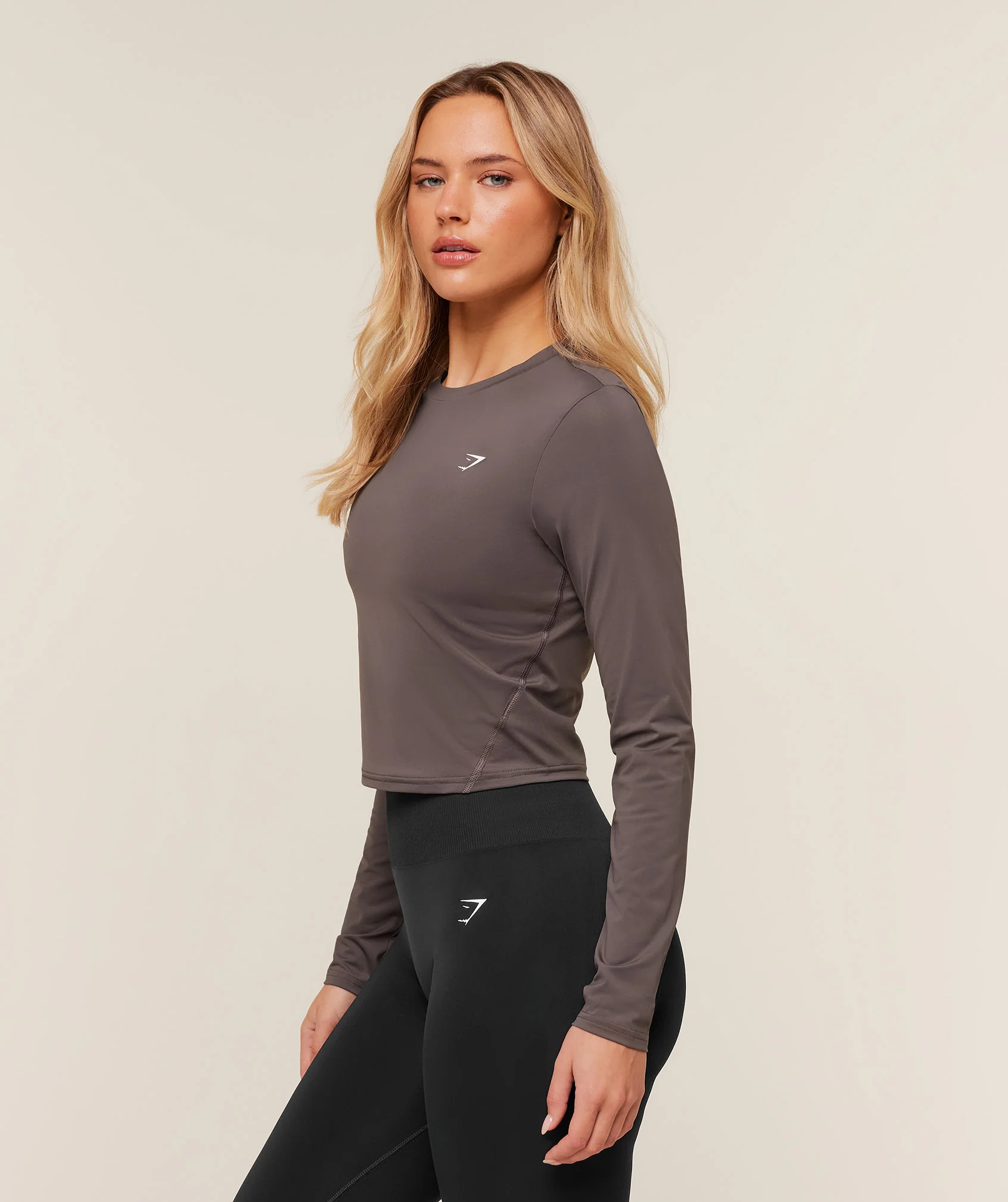 Gymshark Training Midi Long Sleeve Top - Cool Brown - Image 3