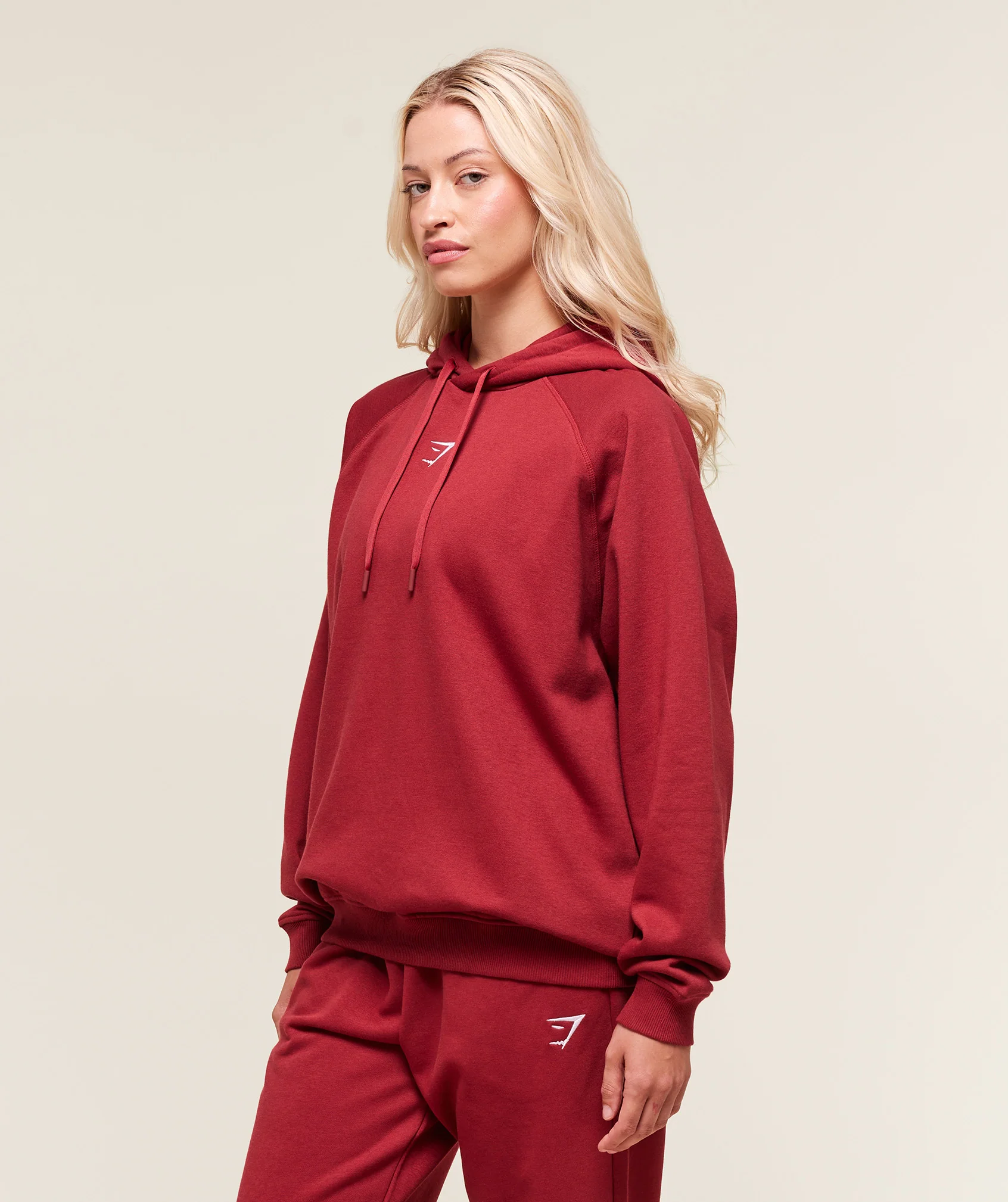 Gymshark Training Oversized Fleece Hoodie - Athletic Burgundy - Image 3