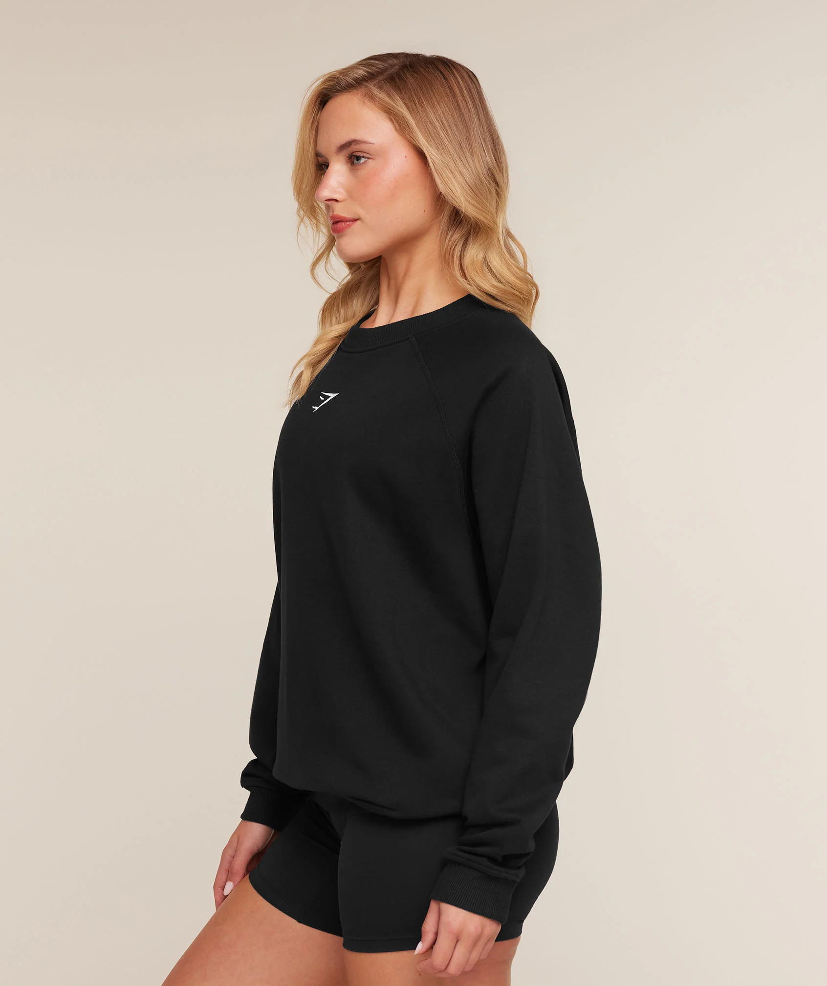 Gymshark Training Oversized Fleece Sweatshirt - Black - Image 3