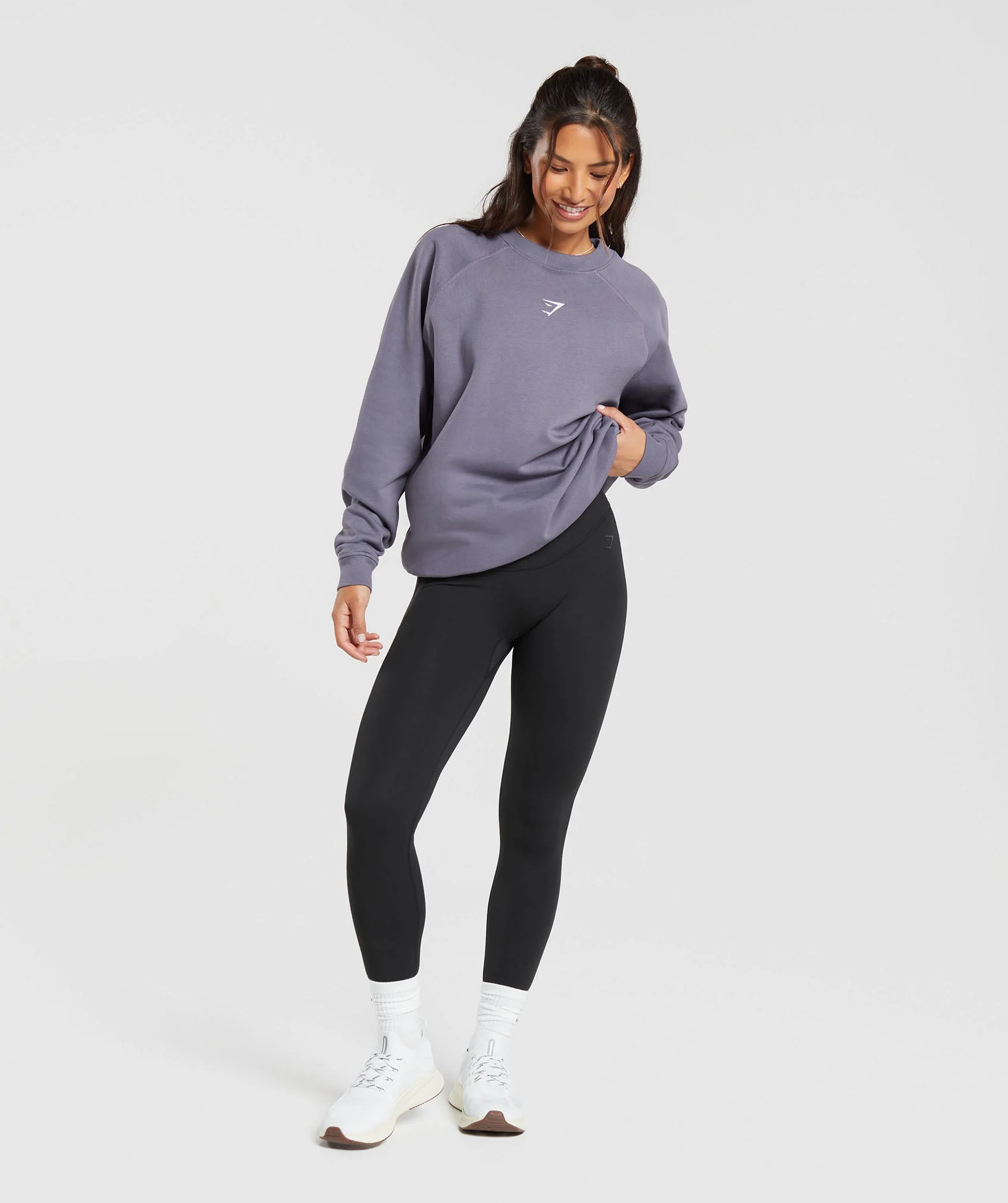 Gymshark Training Oversized Fleece Sweatshirt - Dewberry Purple - Image 4
