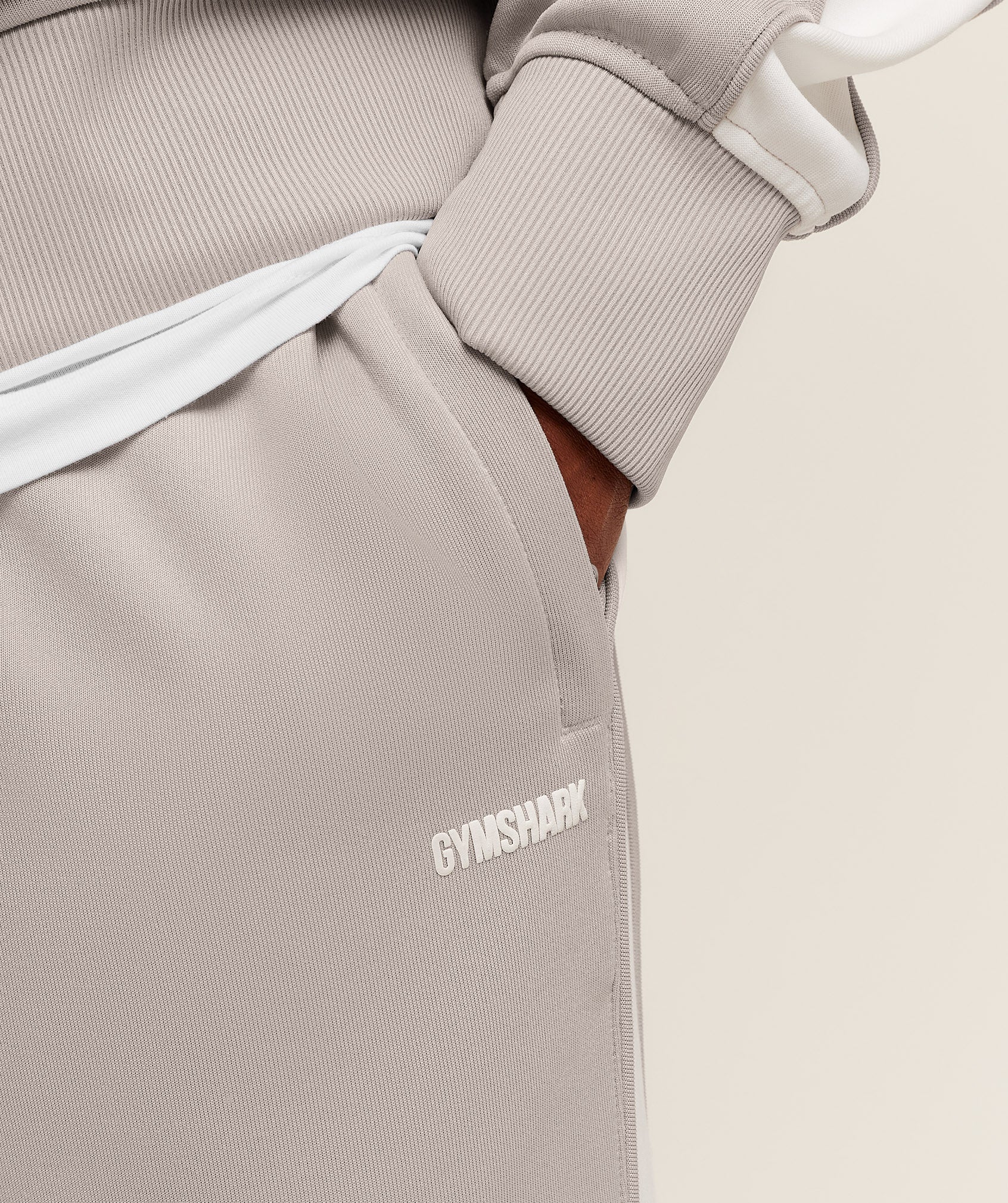 Gymshark Tricot Track Pants - Mushroom Grey - Image 5