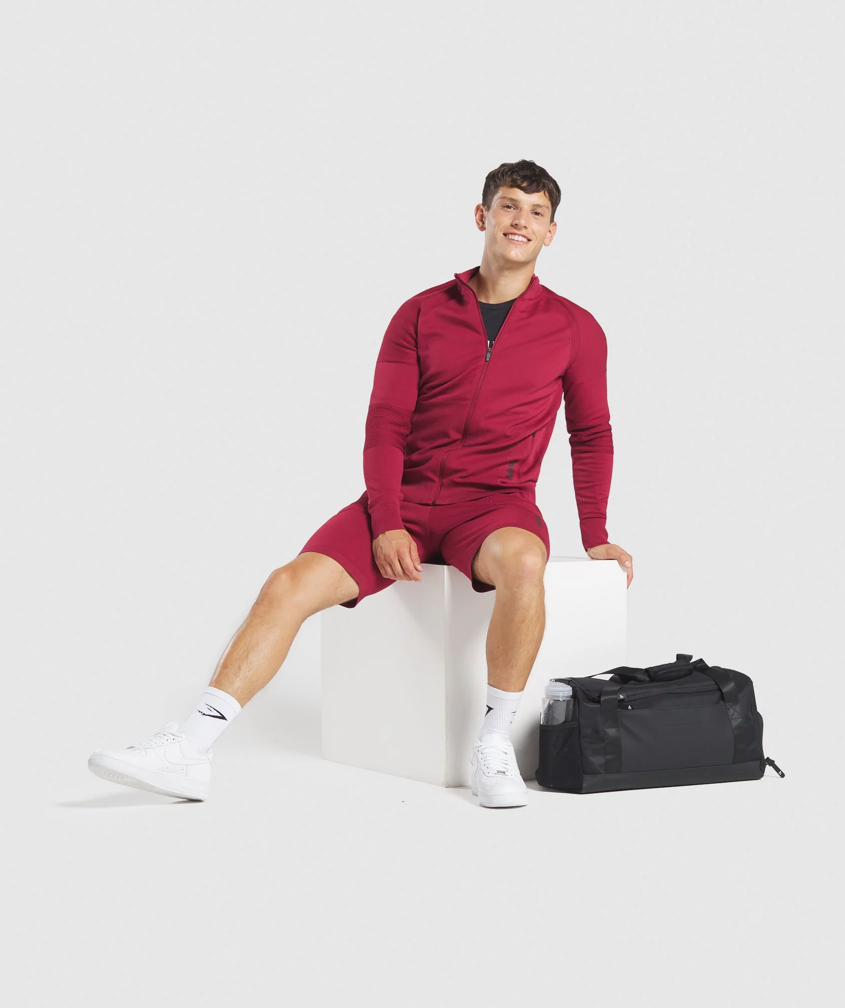 Gymshark True Knit Shorts - Burgundy - Image 4