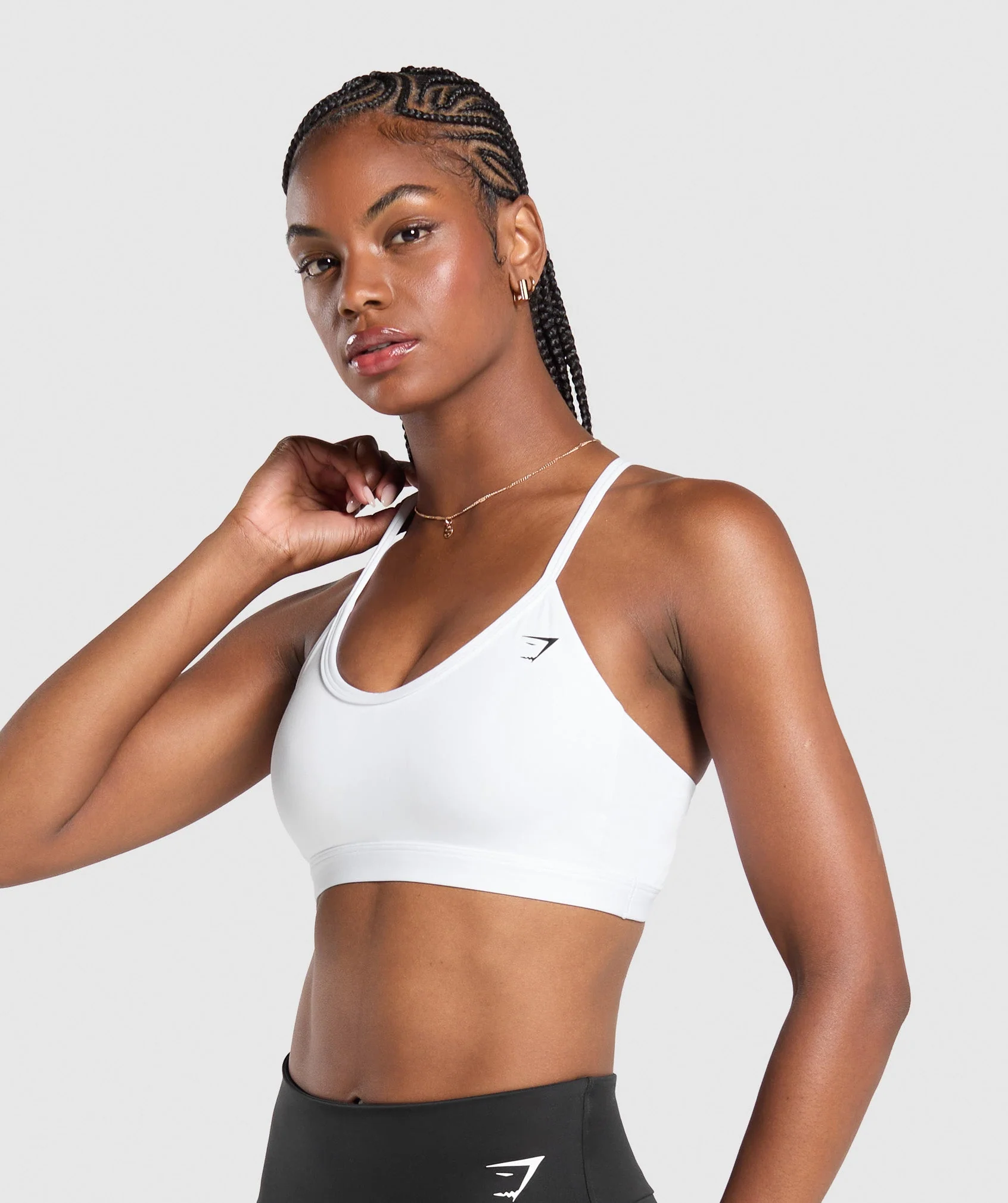 Gymshark V Neck Sports Bra - White - Image 3