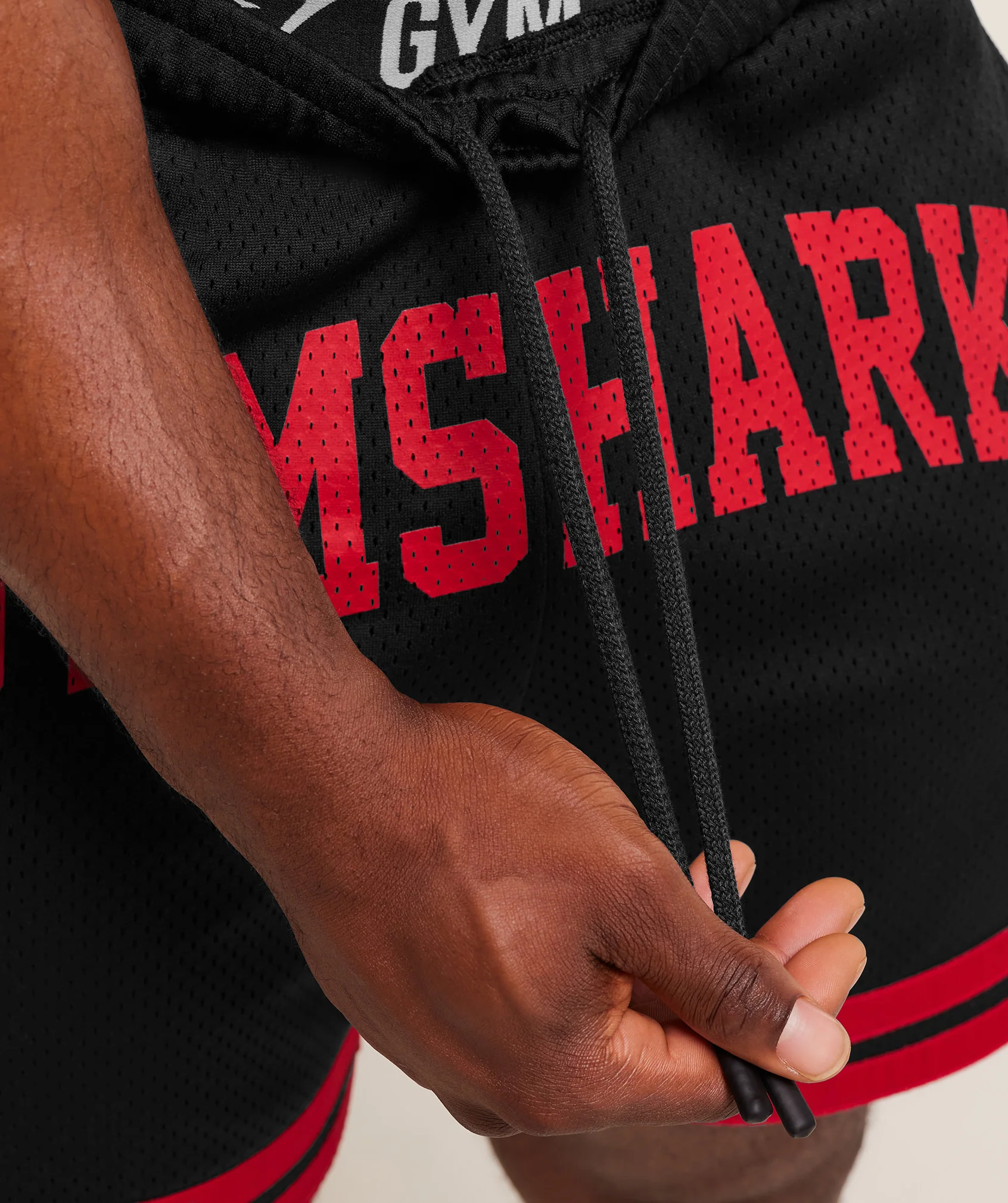 Gymshark Campus Mesh Shorts - Black/Conditioning Red - Image 6