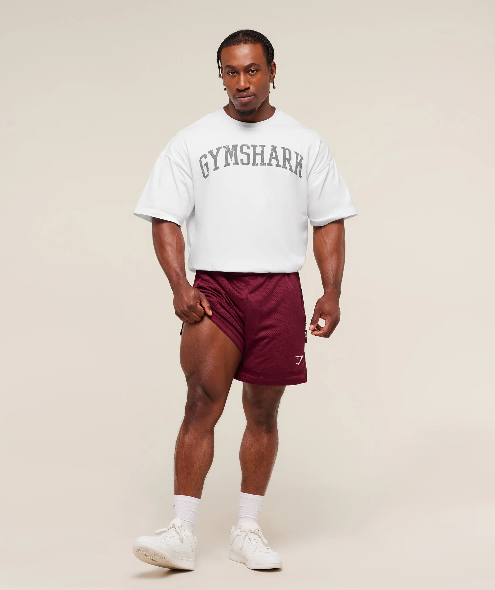 Gymshark Campus Mesh Shorts - Rich Maroon - Image 4