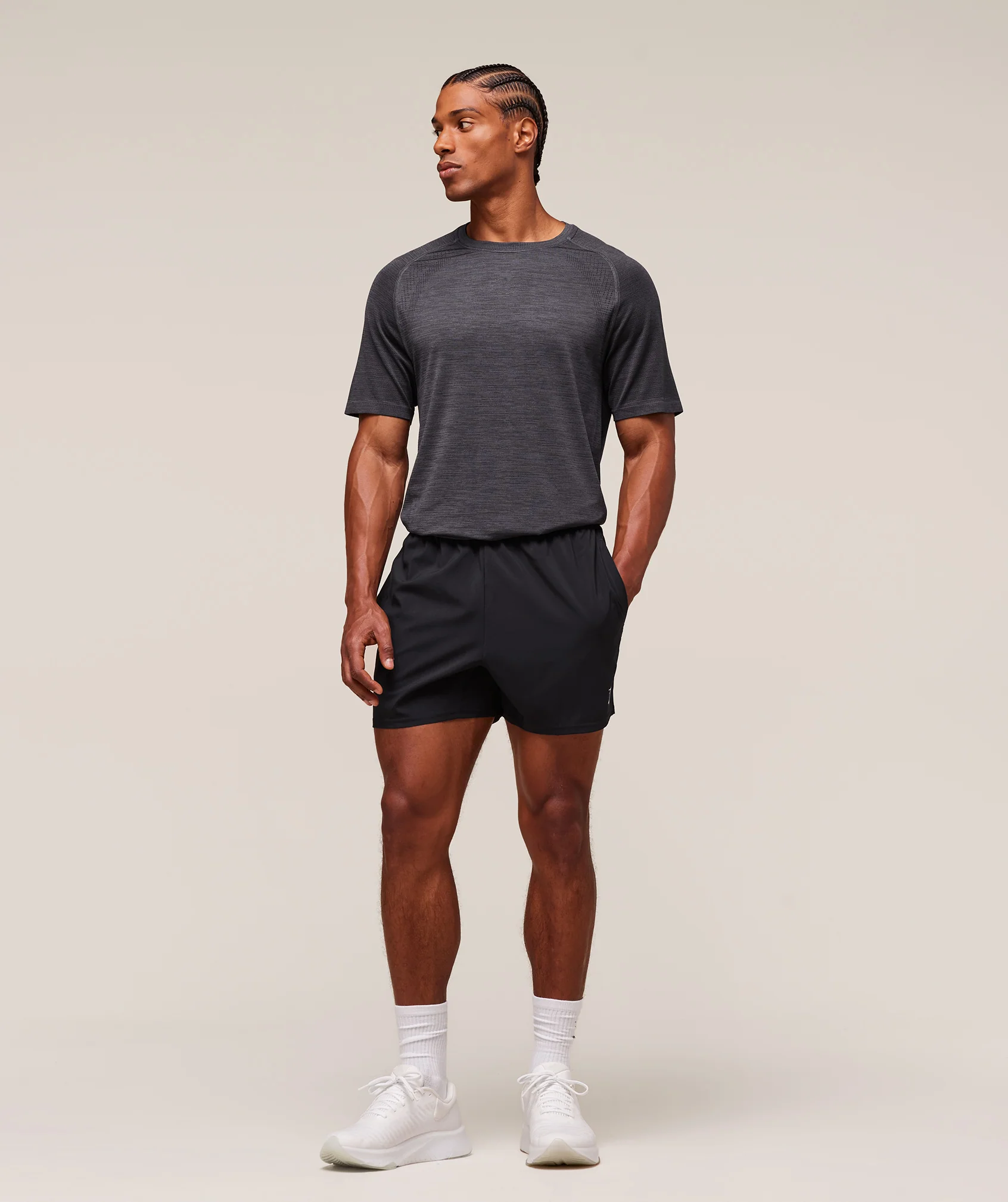 Gymshark Versatile Seamless T-Shirt - Dark Grey/Black - Image 3