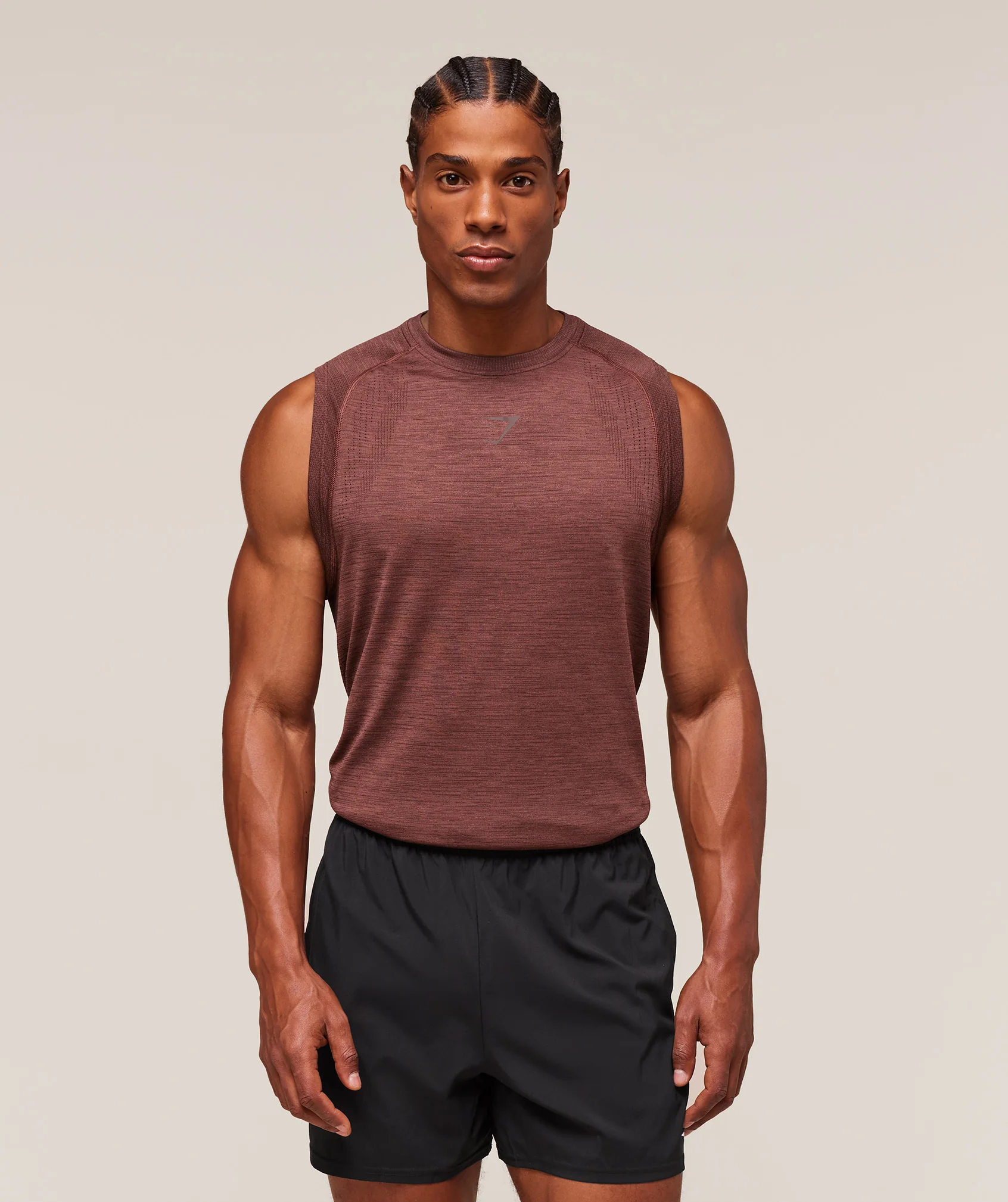 Gymshark Versatile Seamless Tank - Rust Brown/Depth Brown - Image 7