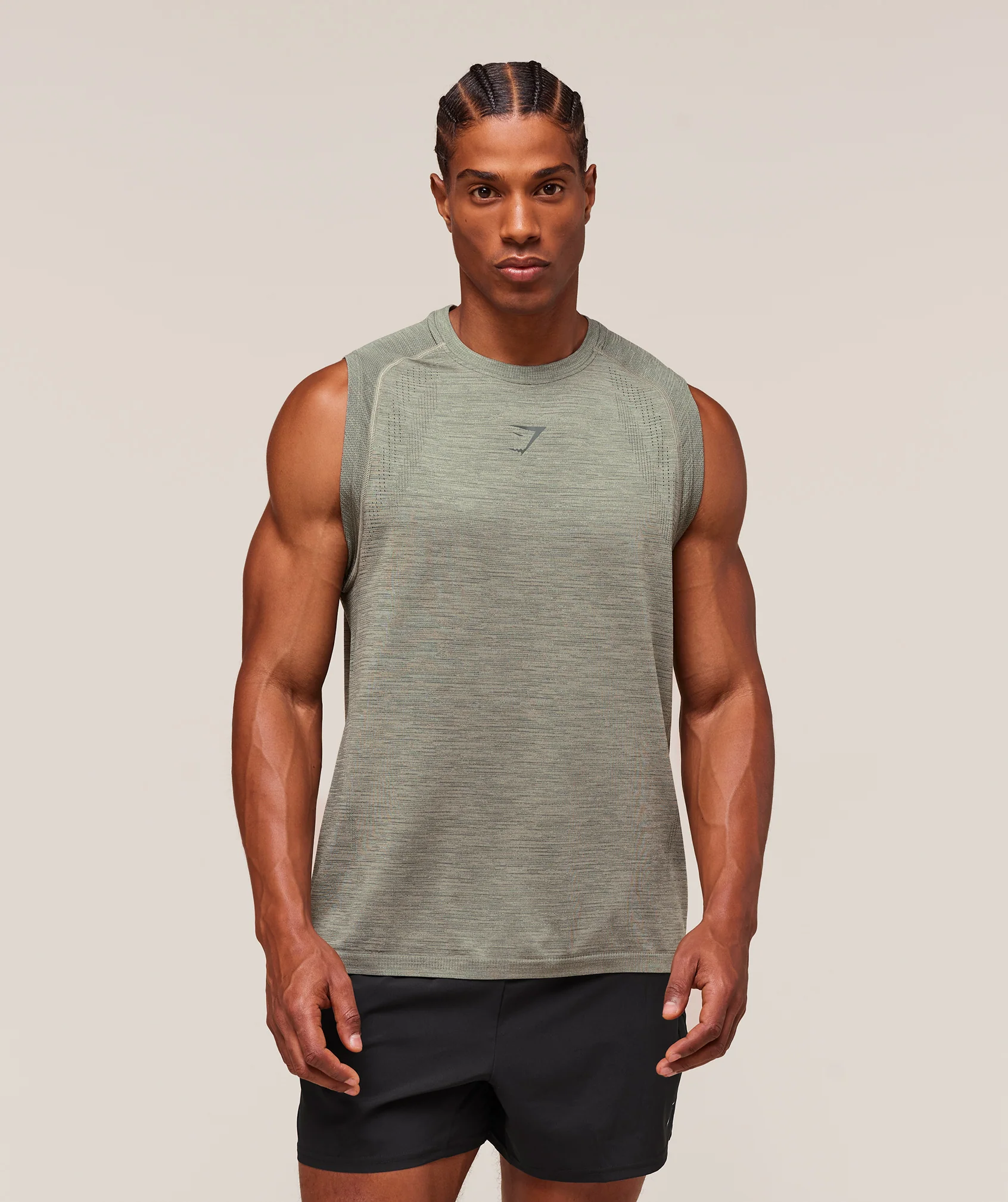 Gymshark Versatile Seamless Tank - Chalk Green/Slate Teal - Image 6