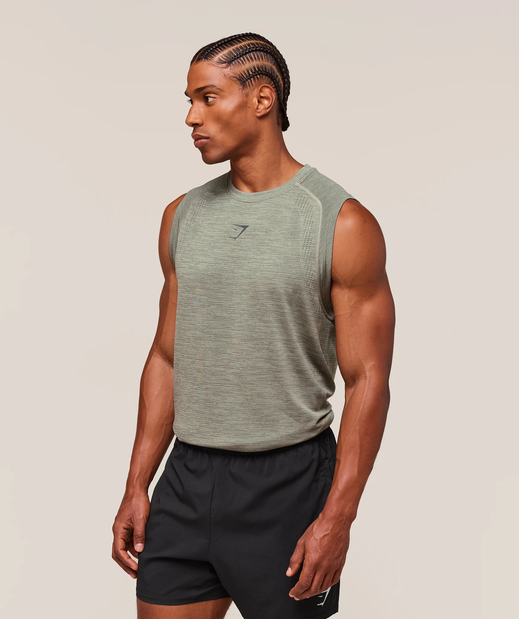 Gymshark Versatile Seamless Tank - Chalk Green/Slate Teal - Image 7