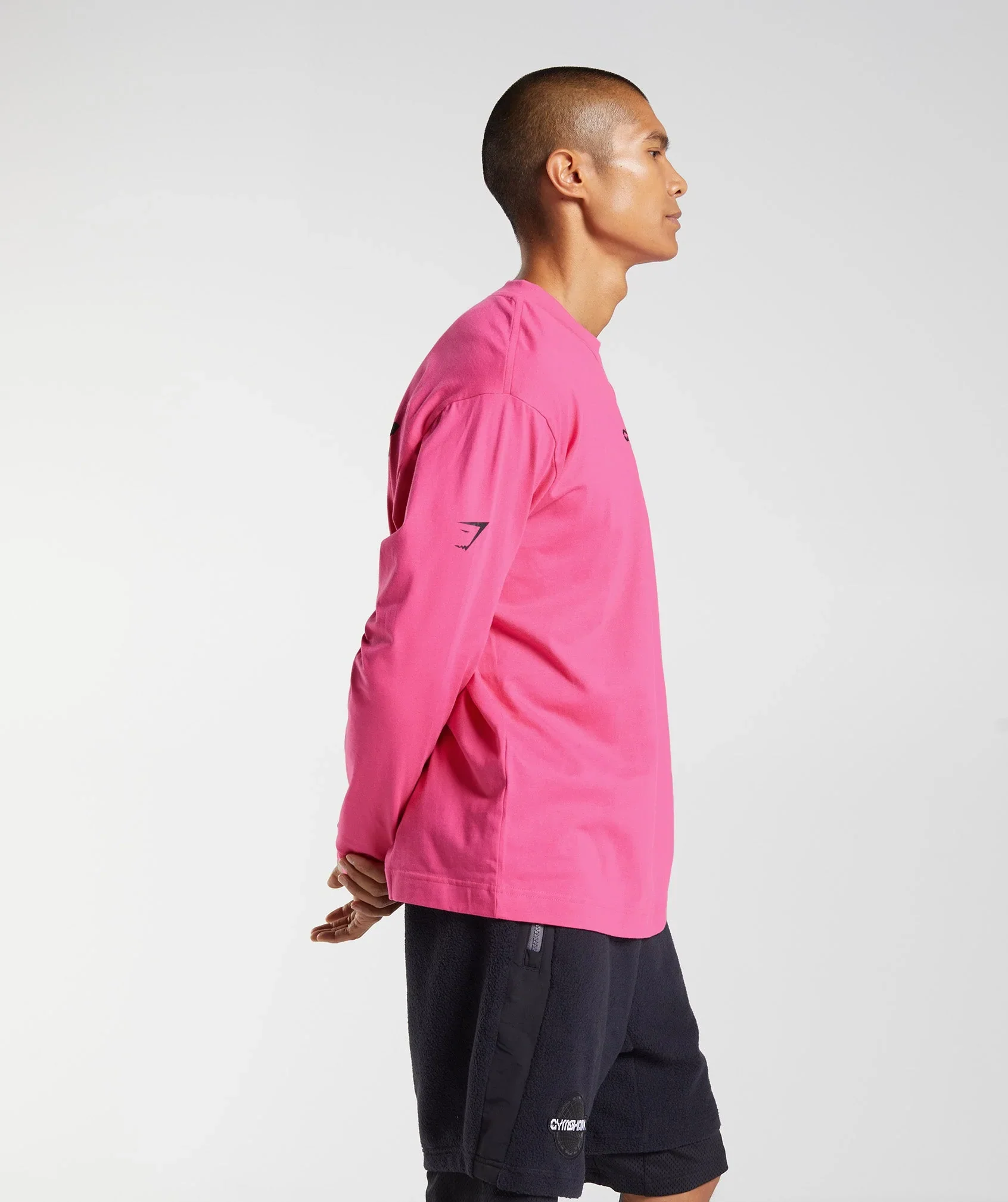 Gymshark Vibes Long Sleeve T-Shirt - Bright Fuchsia - Image 2