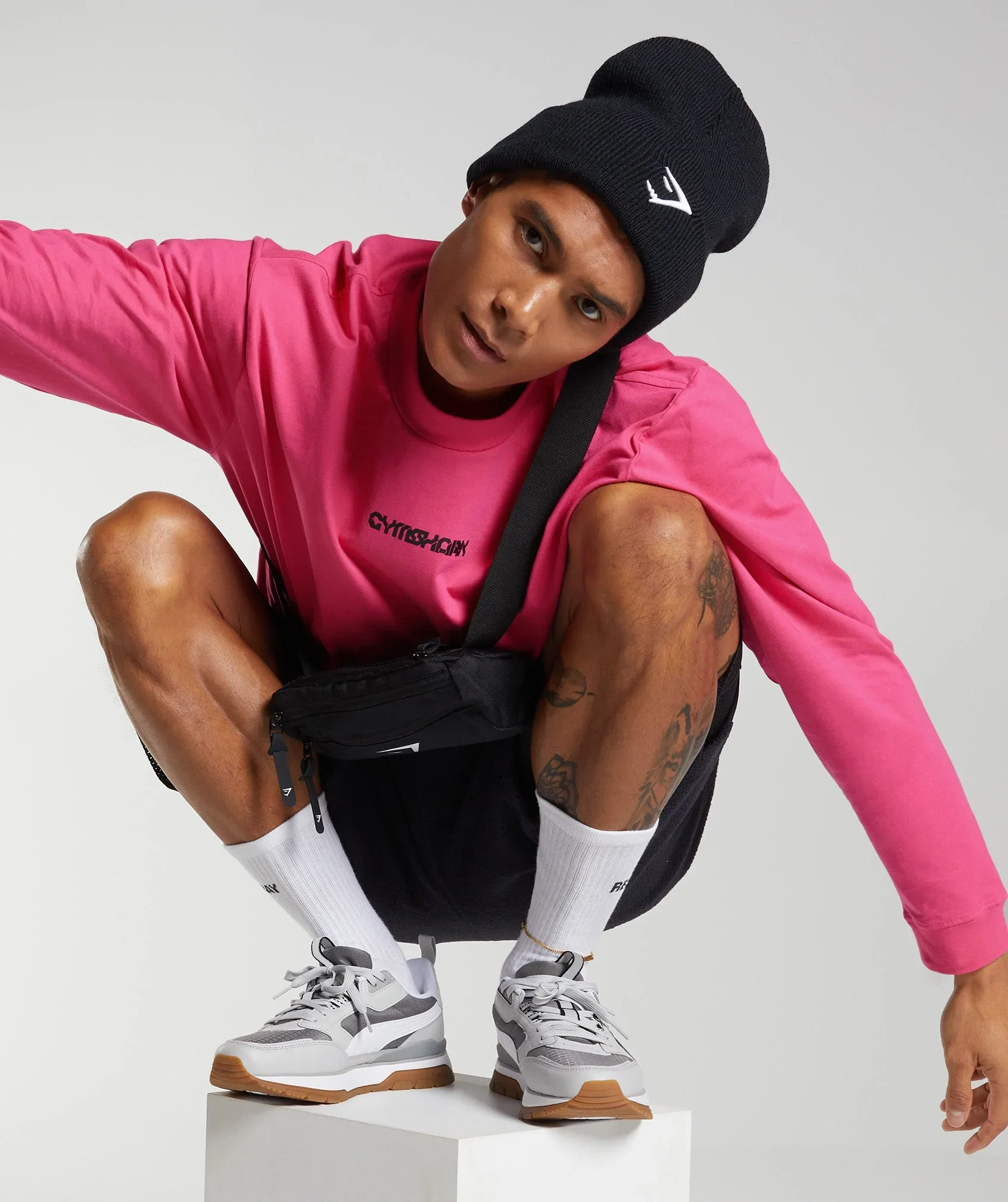 Gymshark Vibes Long Sleeve T-Shirt - Bright Fuchsia - Image 4