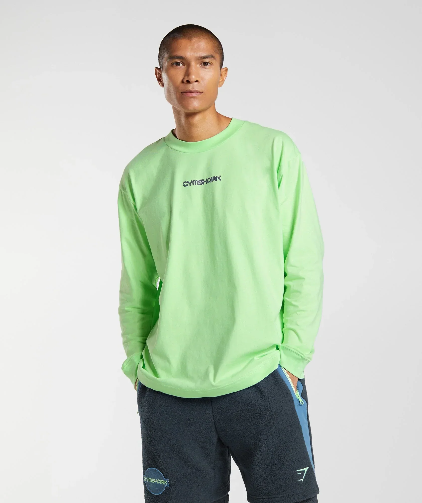 Gymshark Vibes Long Sleeve T-Shirt - Bright Mint - Image 2