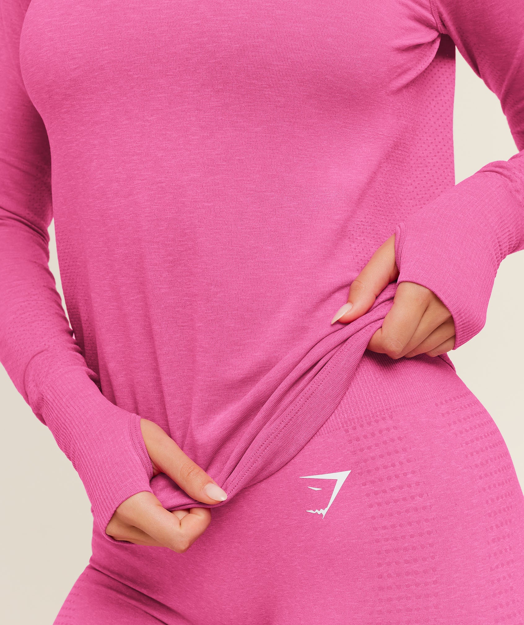 Gymshark Vital Seamless Light Long Sleeve Top - Super-Set Pink/Marl - Image 6