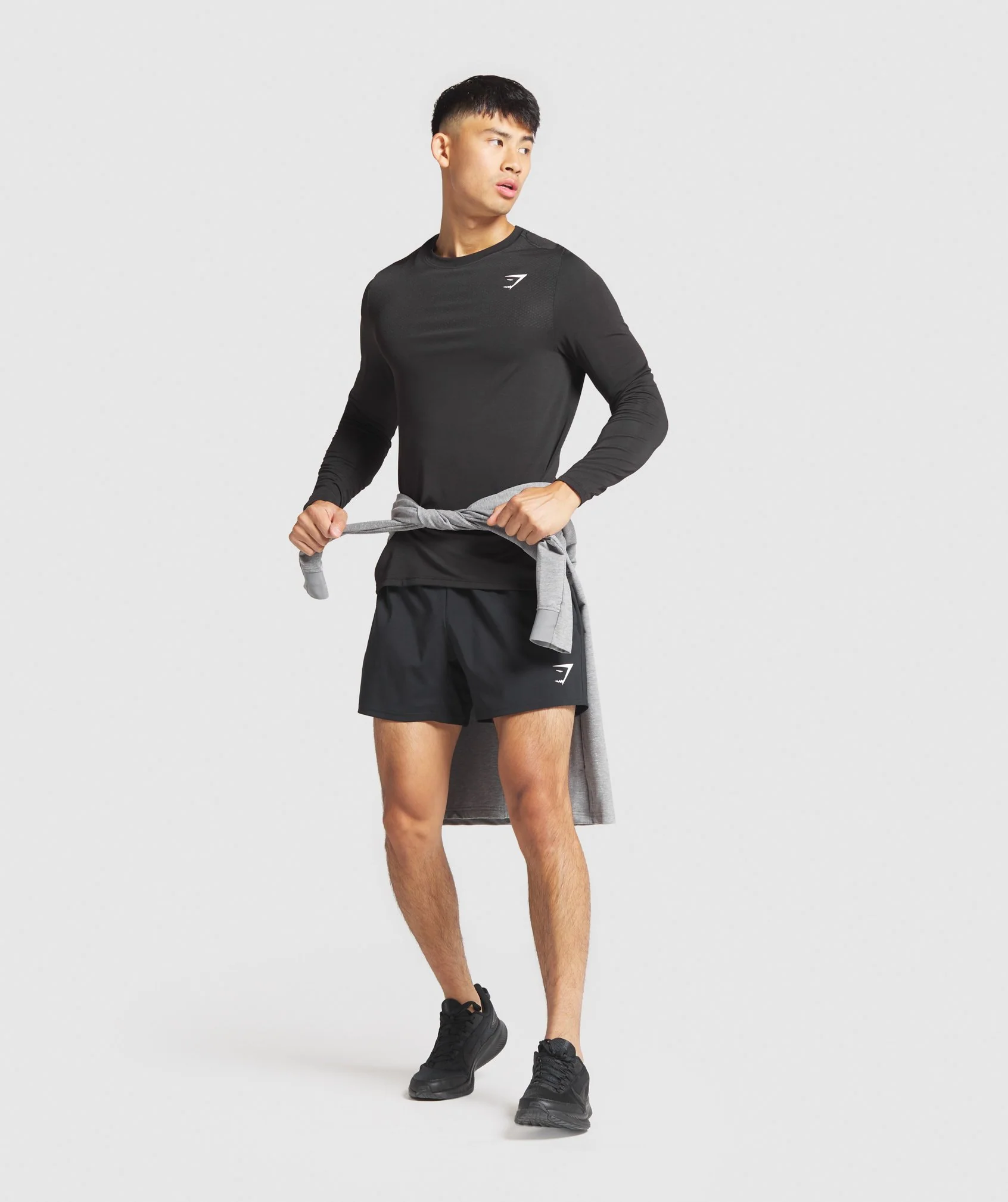 Gymshark Vital Long Sleeve T-Shirt - Black Marl - Image 4