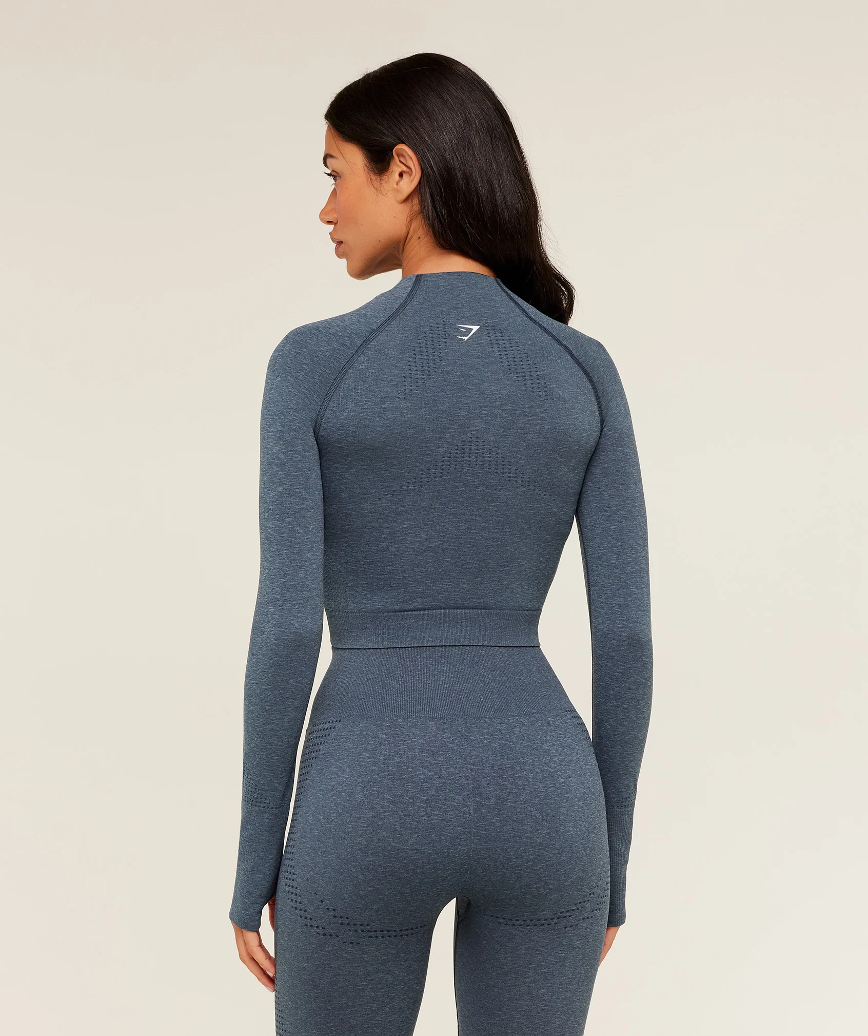 Gymshark Vital Seamless Midi Zip 2.0 Pullover - GS Stealth Blue/ Marl - Image 2