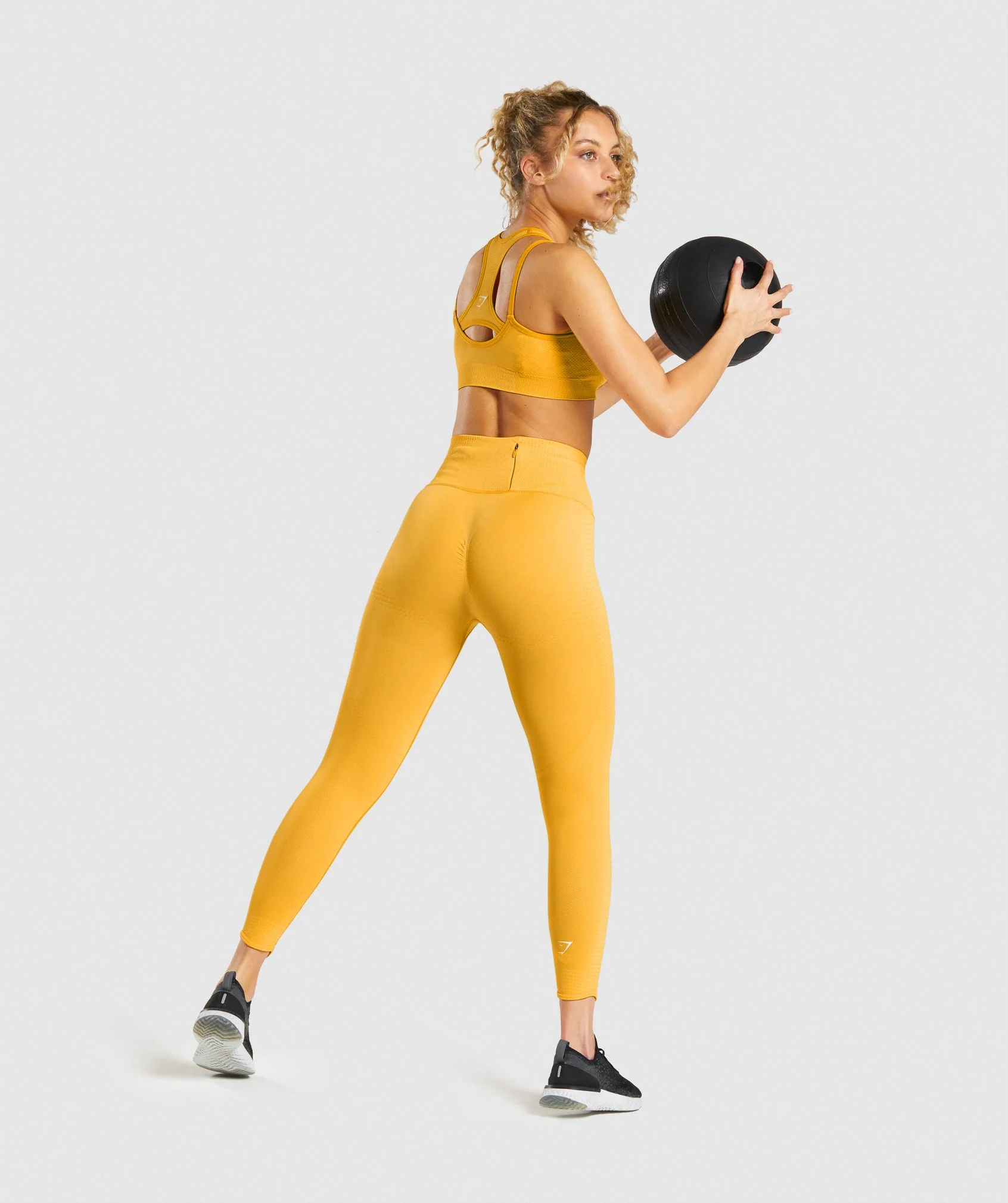 DNU - Gymshark Vital Rise Seamless Leggings - Yellow Marl - Image 4