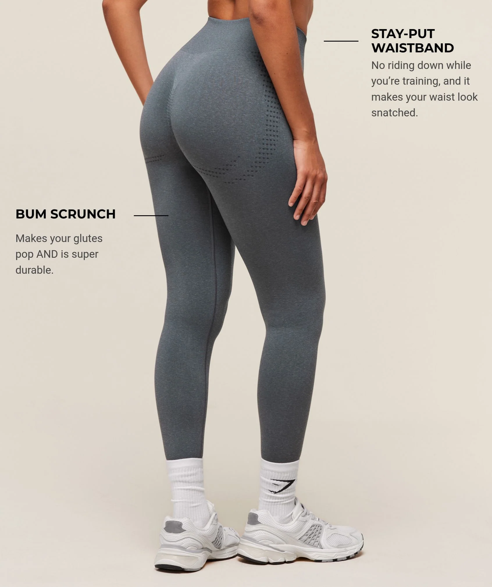 Gymshark Vital Soft Leggings - Strong Grey/Marl - Image 2