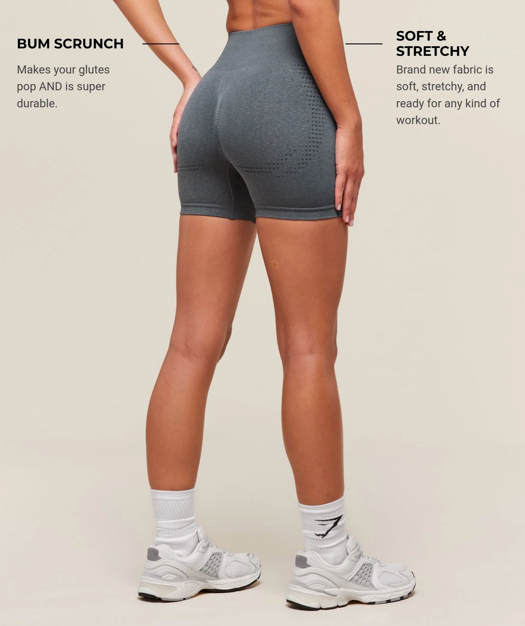 Gymshark Vital Soft Shorts - Strong Grey/Marl - Image 2
