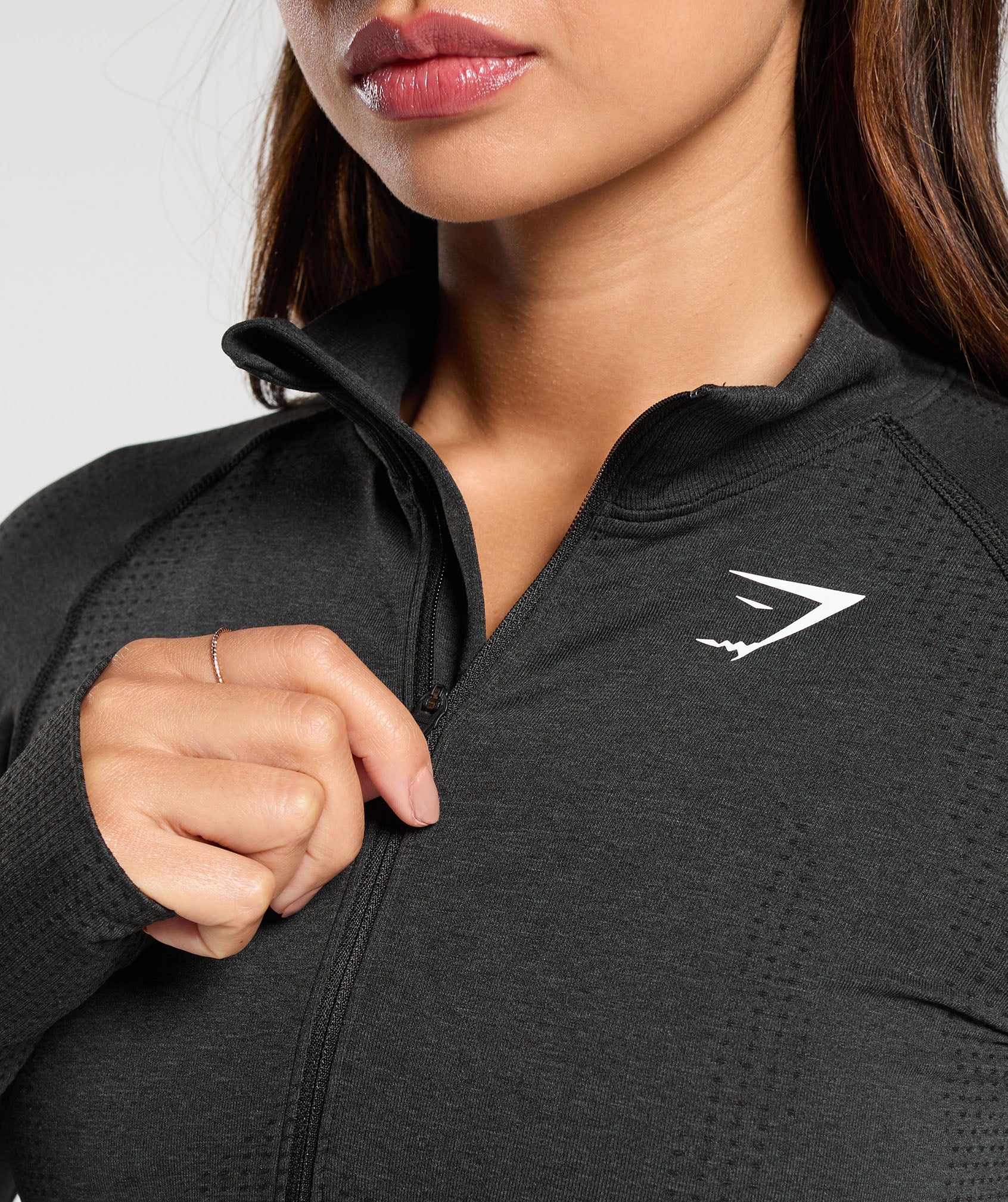 Gymshark Vital 1/2 Zip - Black Marl - Image 6